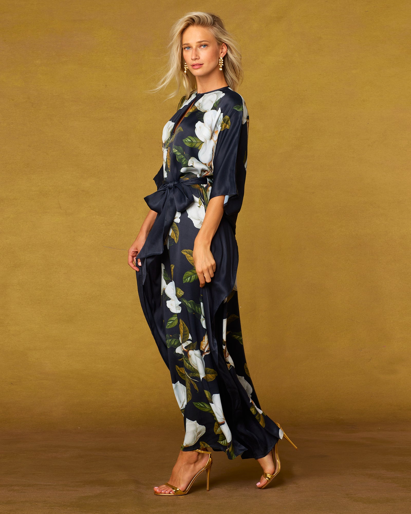 silk kaftan maxi dress Camellia Belted Silk Kaftan, Plus
