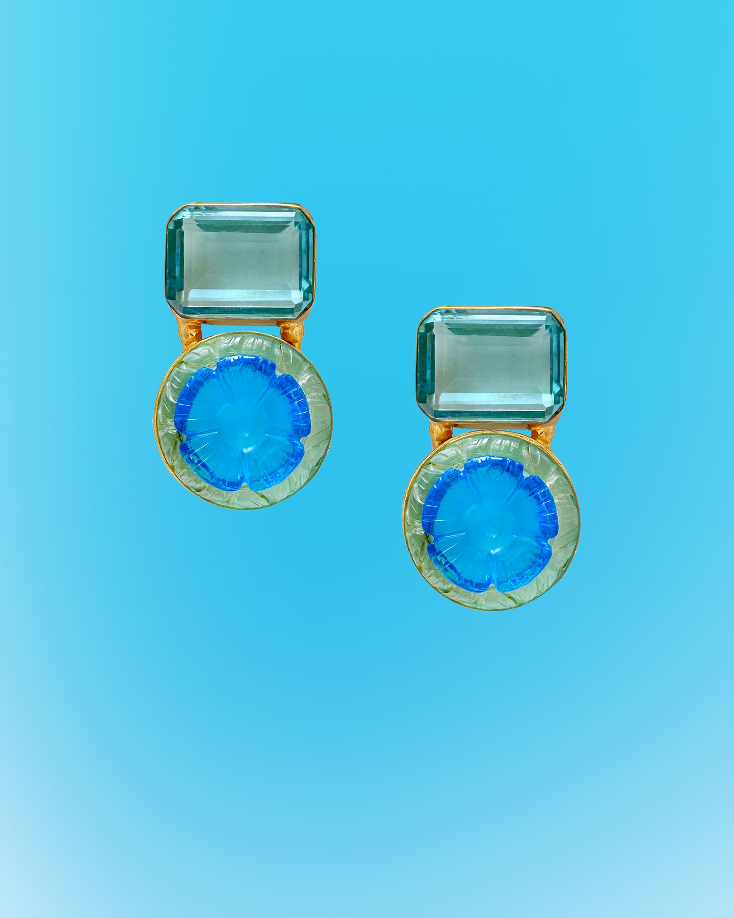 Atherton Miniature Earrings in Ibiza Blues