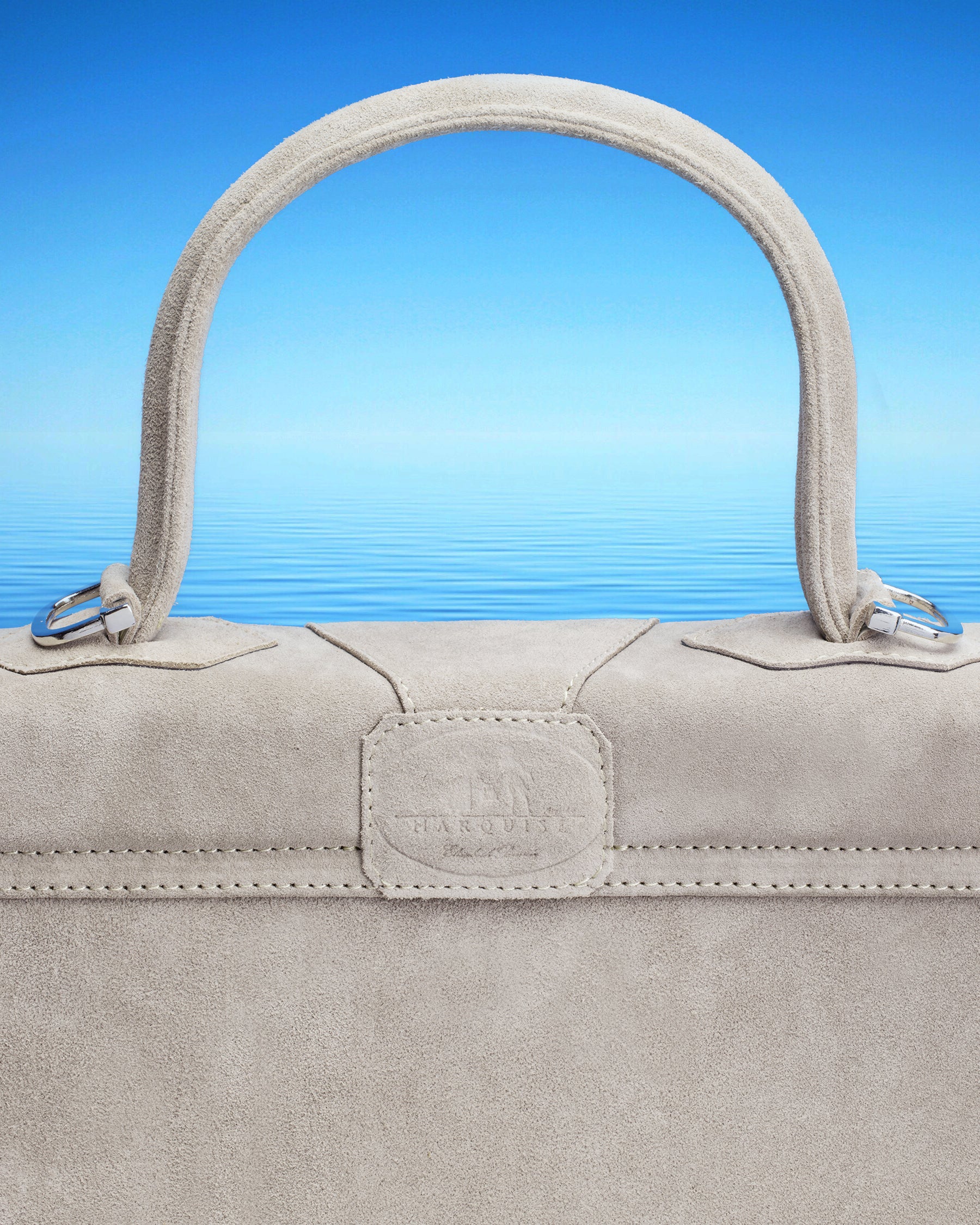 Marquise Paris Recontre Équestre Top Handle Shoulder Bag in Blue Taupe