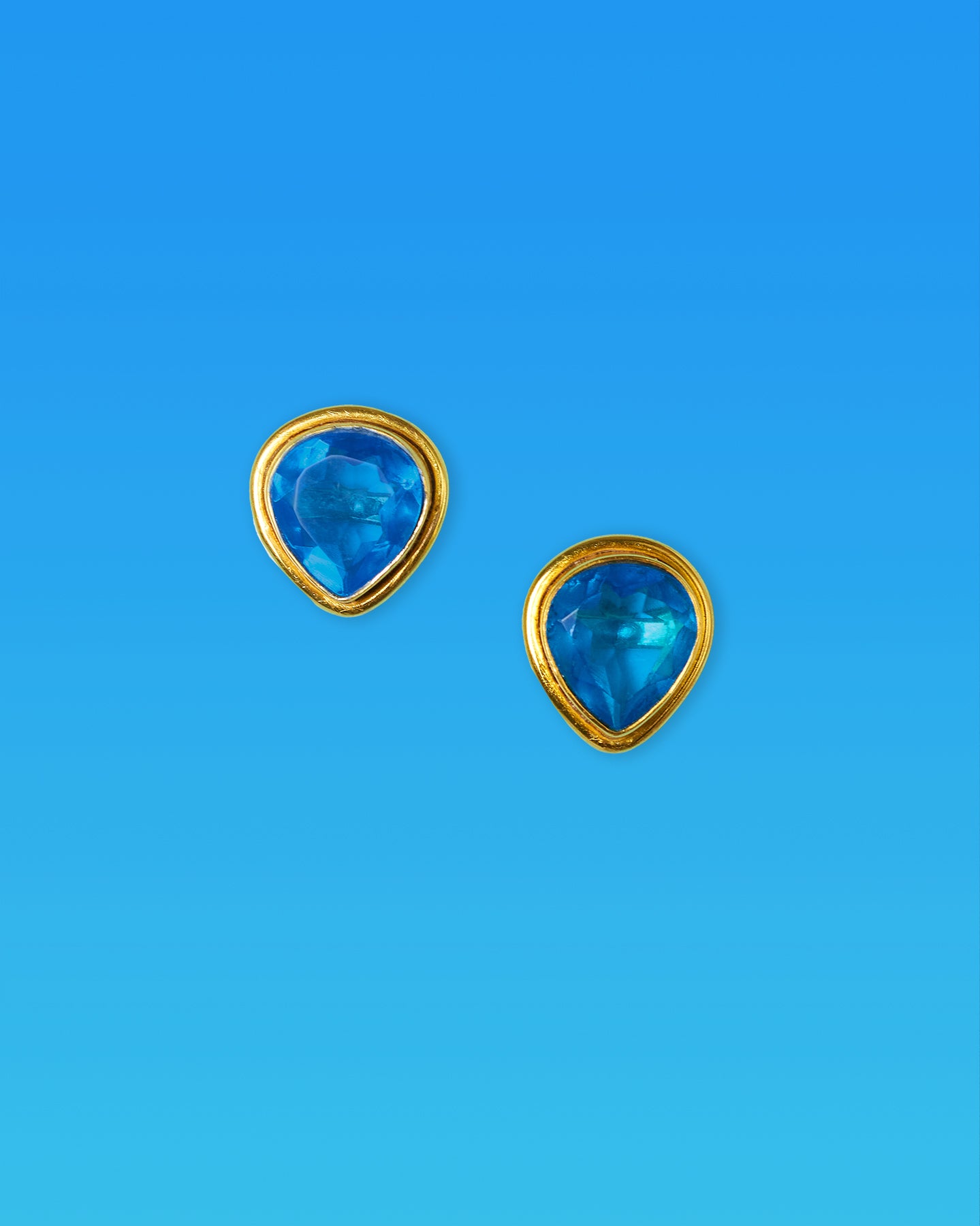 Paige Tear Drop Stud Earrings in Cote D'Azur Blue