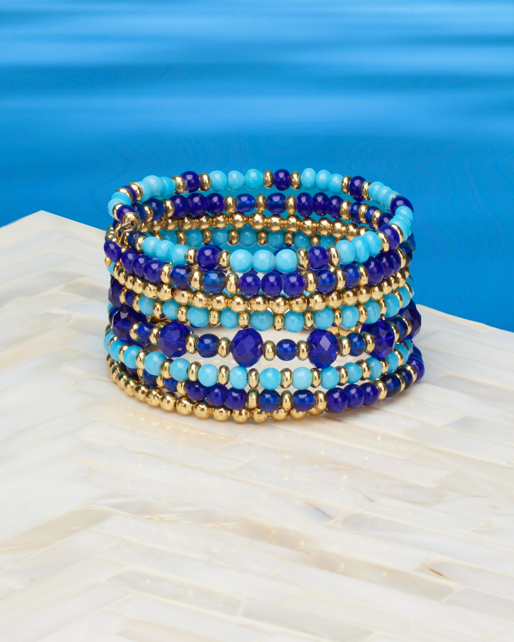 Kelsey Cuff Bracelet in Sea Blues