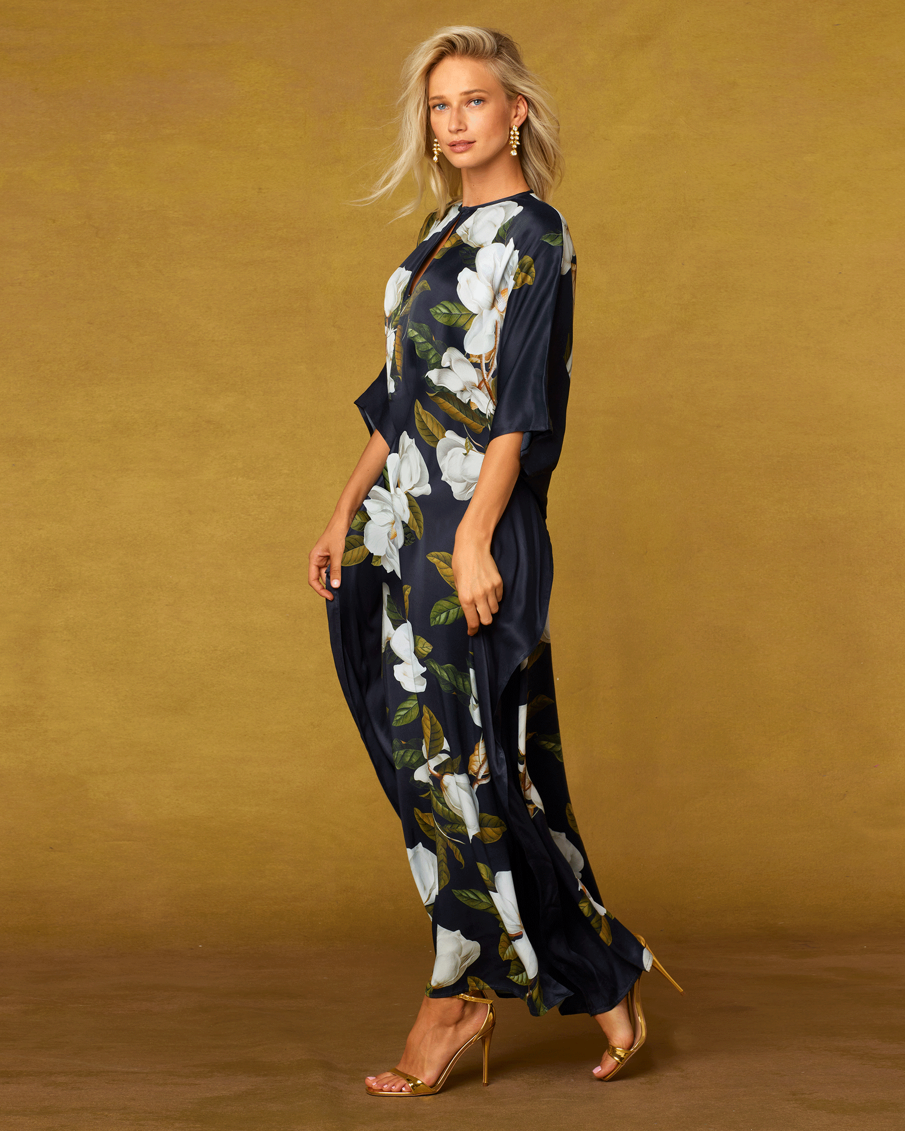 Camellia Silk Kaftan