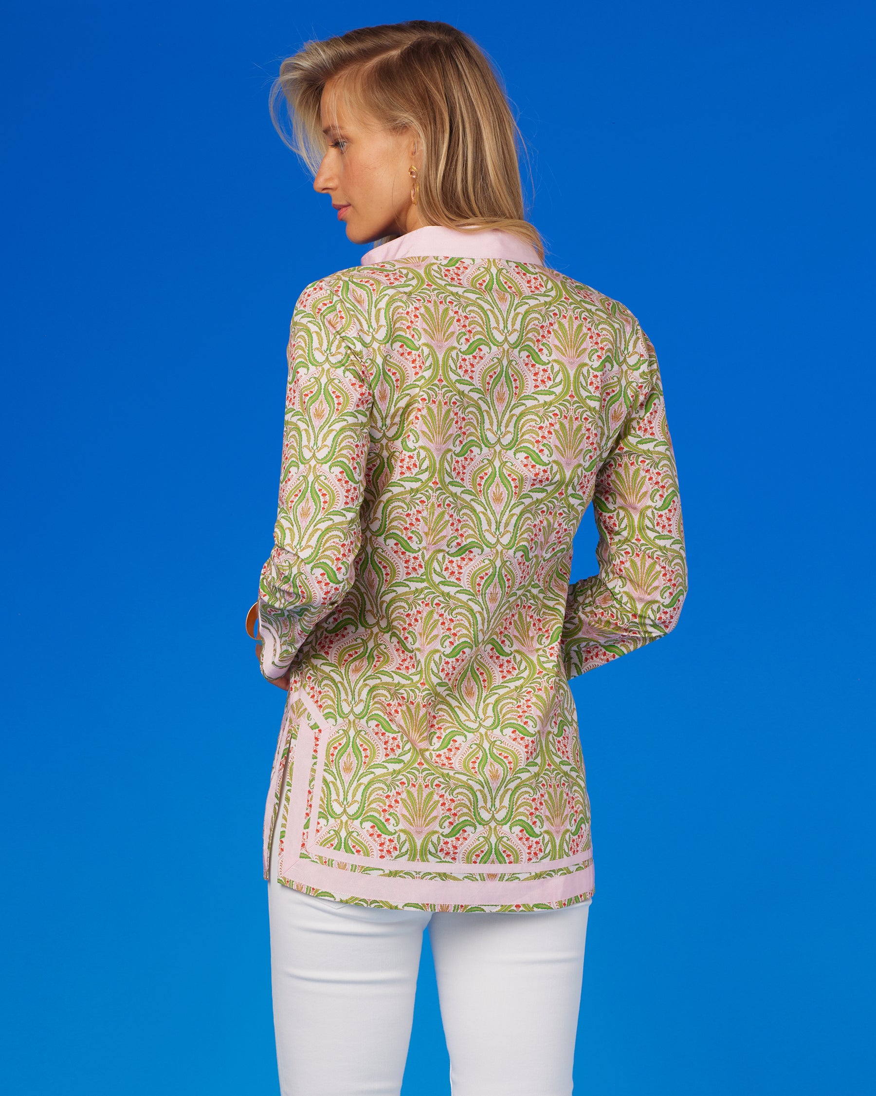 Capri Tunic in Delicate Ferns-Back View