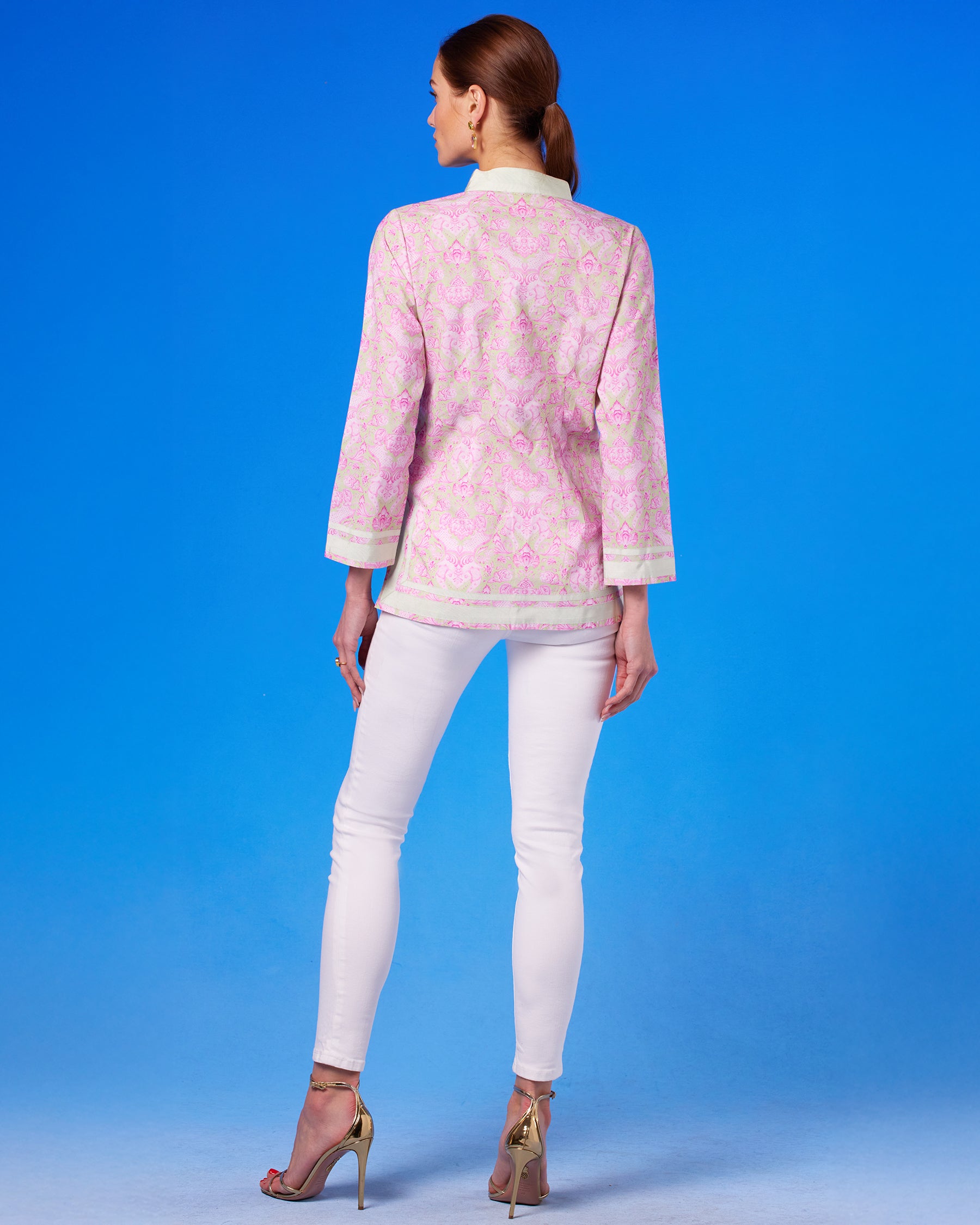 Capri Tunic in Shalimar Mint and Pink back view