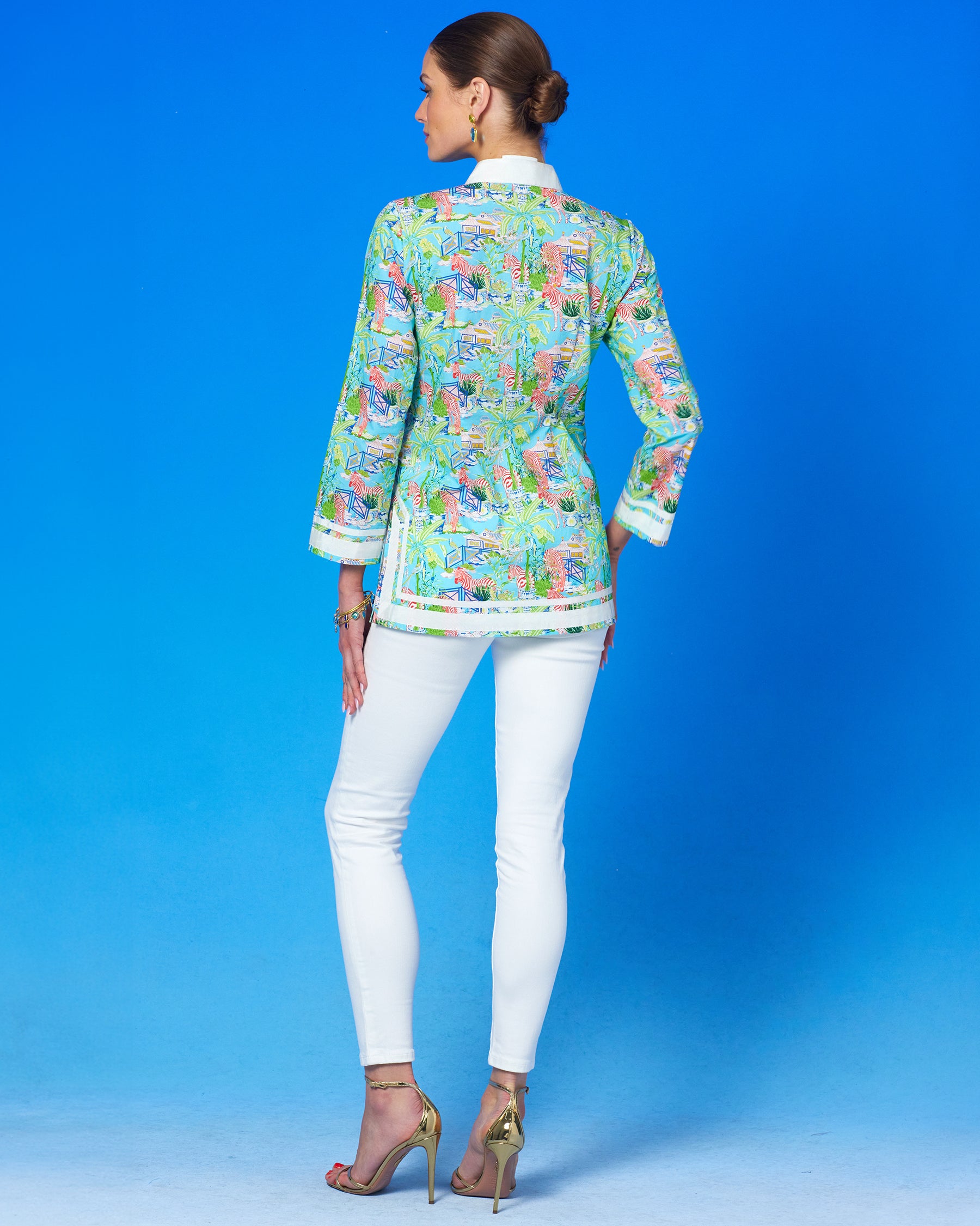 Capri Tunic in Zebra Fantasy Print-Back view