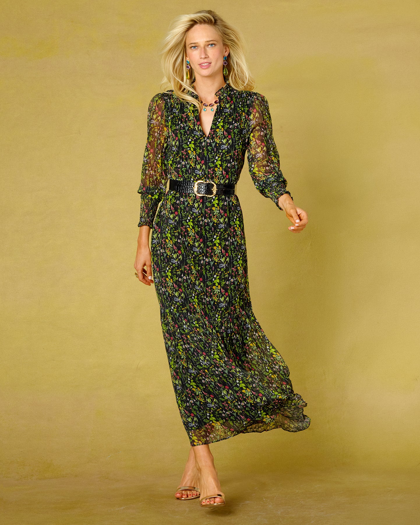 NicoBlu Colette Chiffon Dress in Twilight Meadow 18