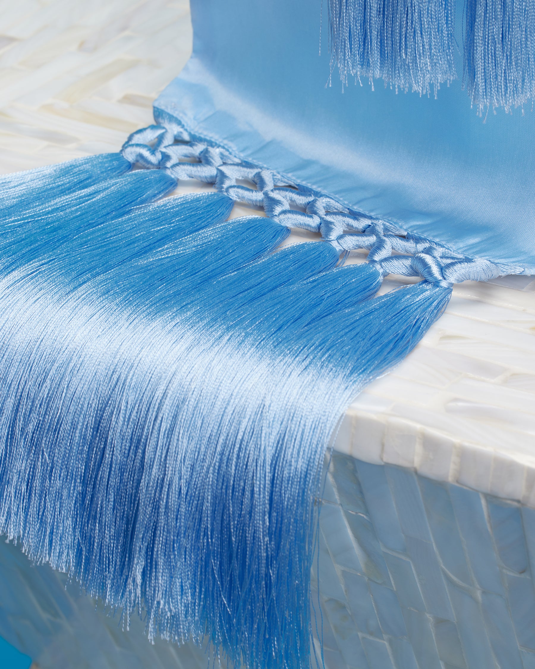 Cosima Sash Belt in Robin Egg Blue-Closeup