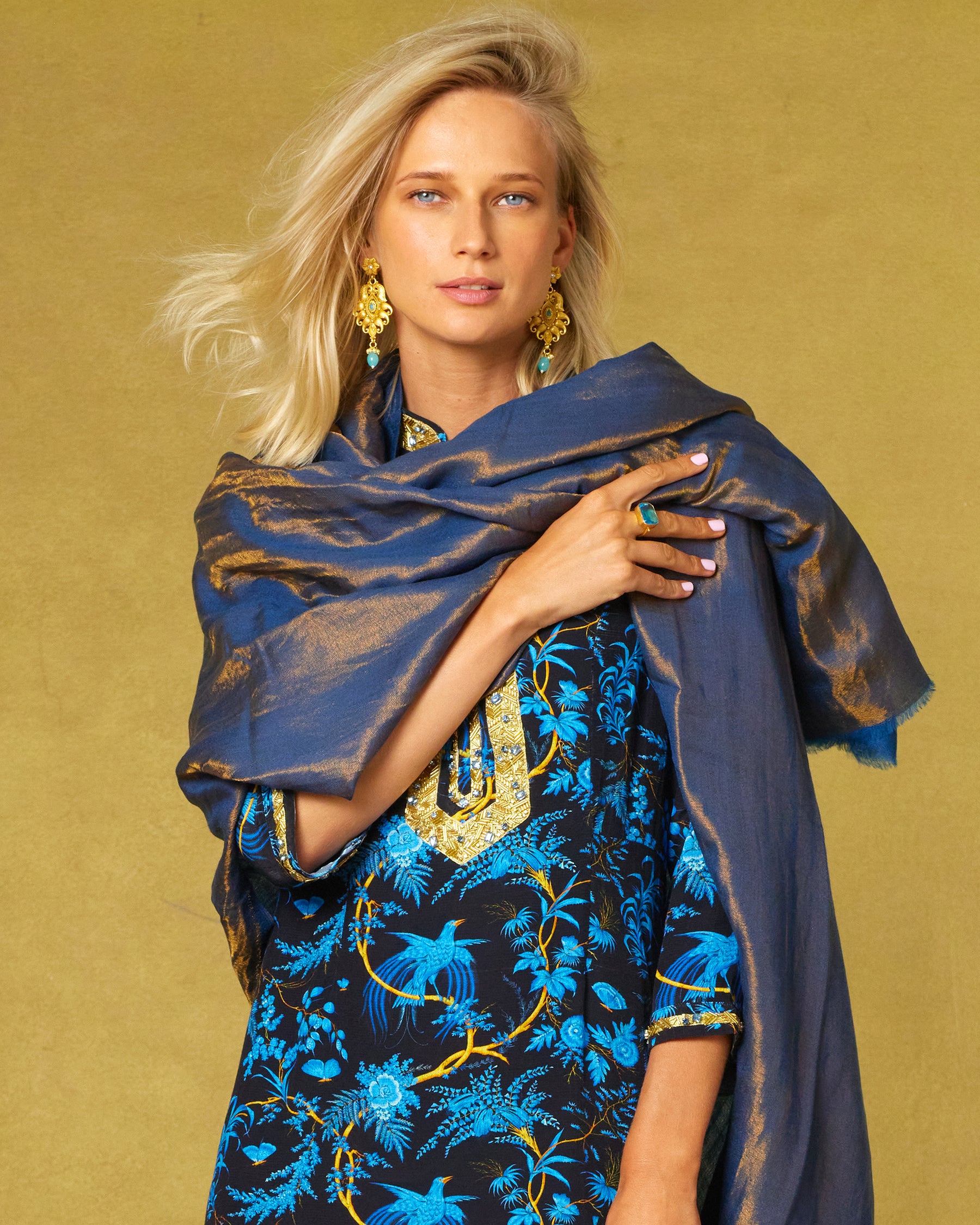 Navy shawl fashion