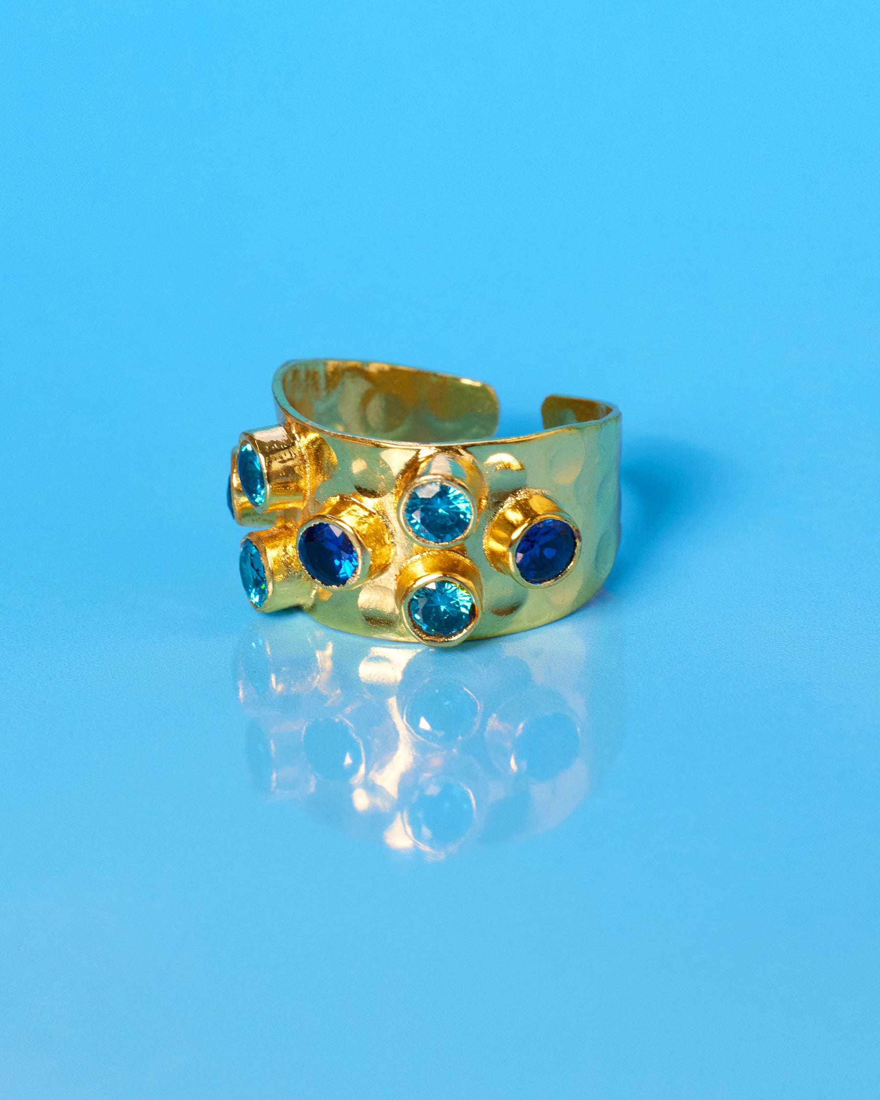 El Mar Ring in Multi Blues
