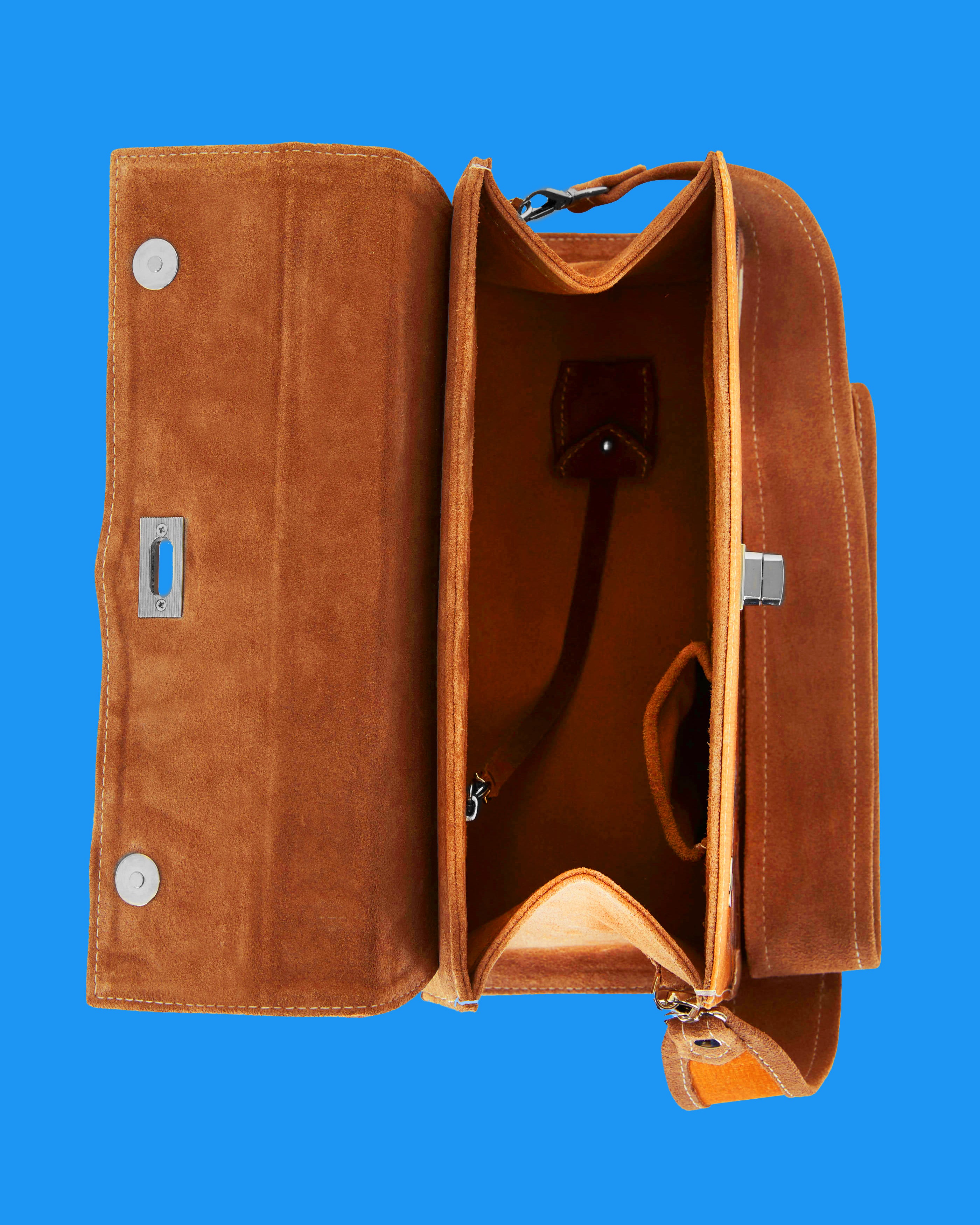 Marquise Paris Tulipe Top Handle Shoulder Bag in Honey-Interior View