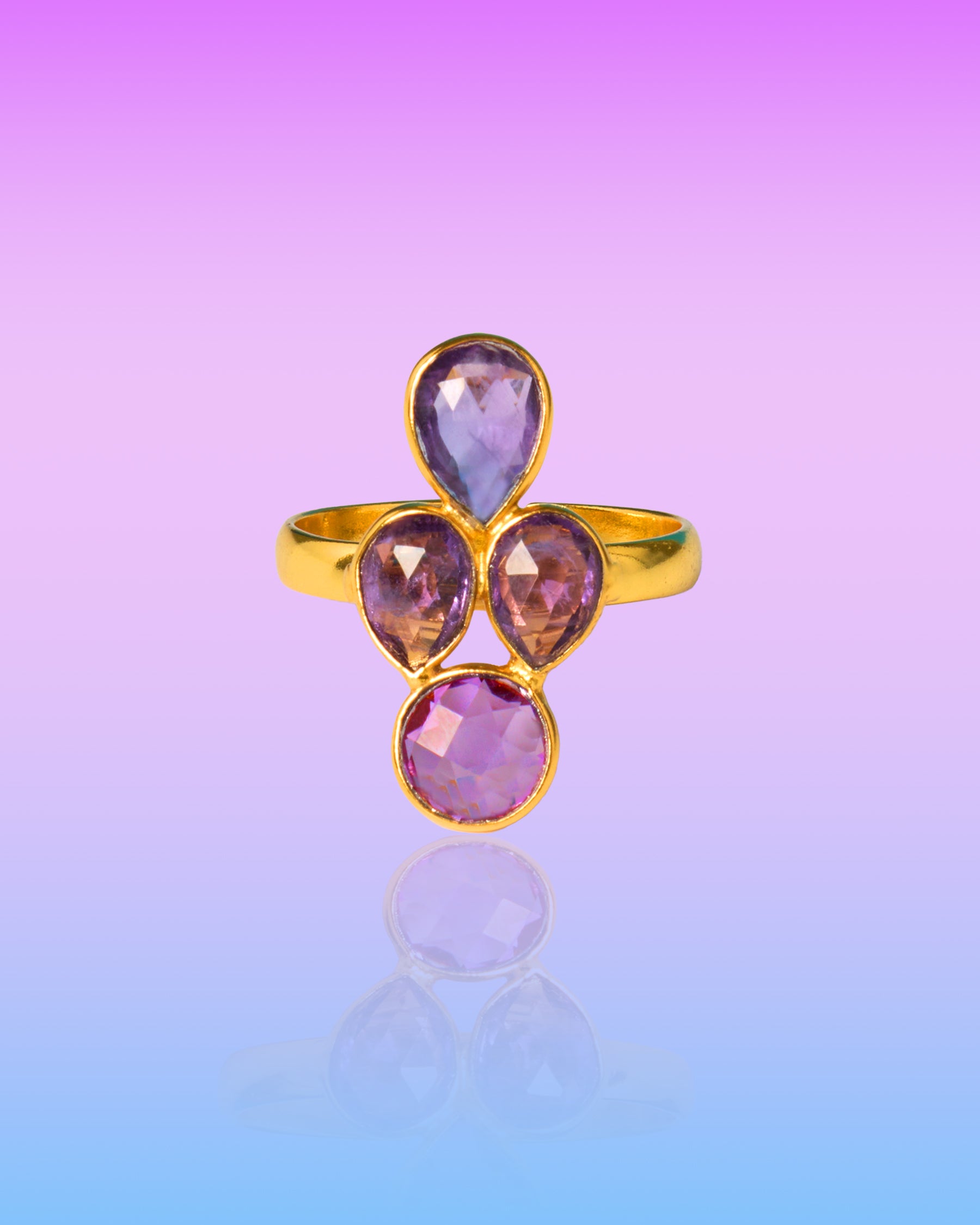 Farah Ring in Amethyst Lavender front view