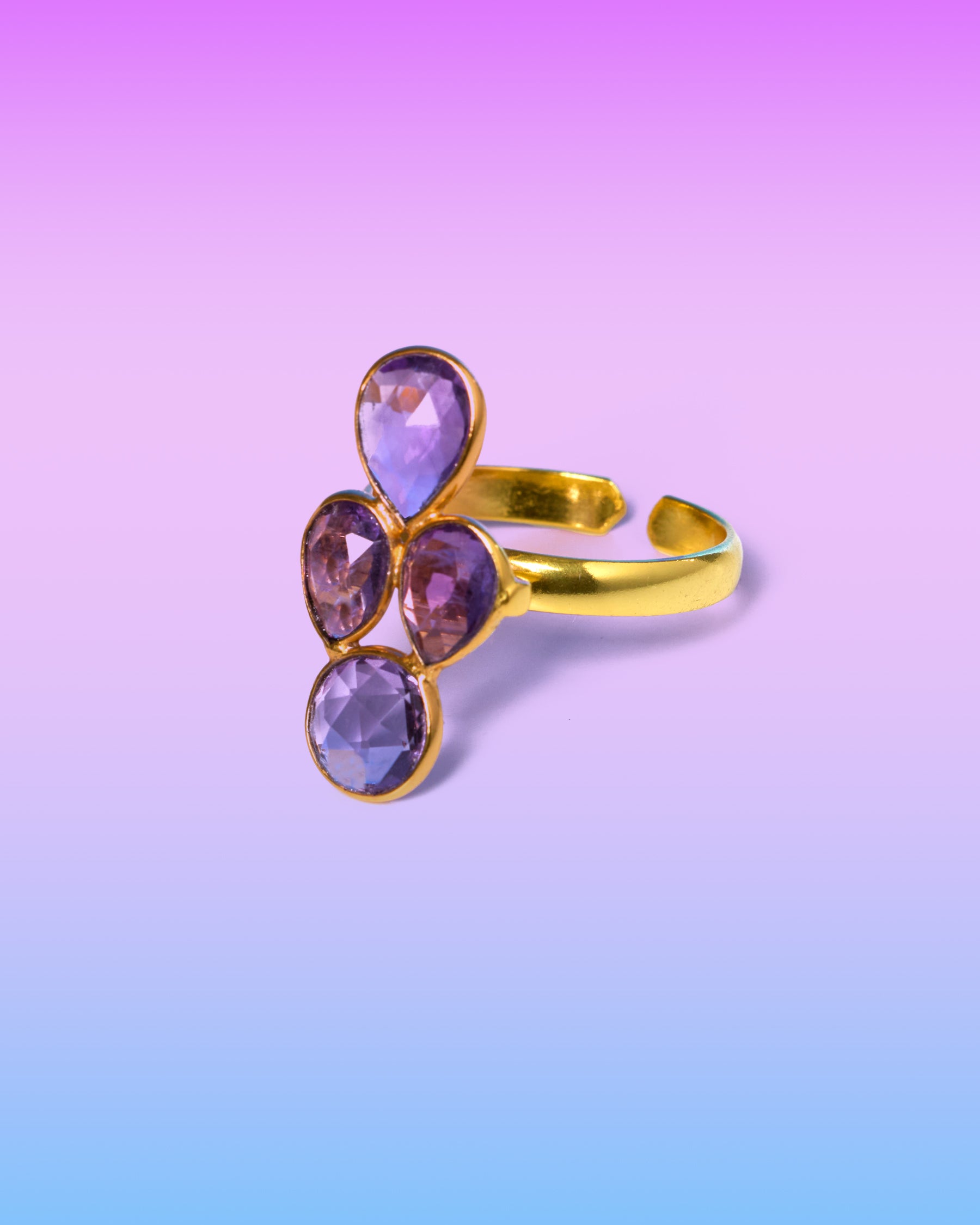 Farah Ring in Amethyst Lavender side view