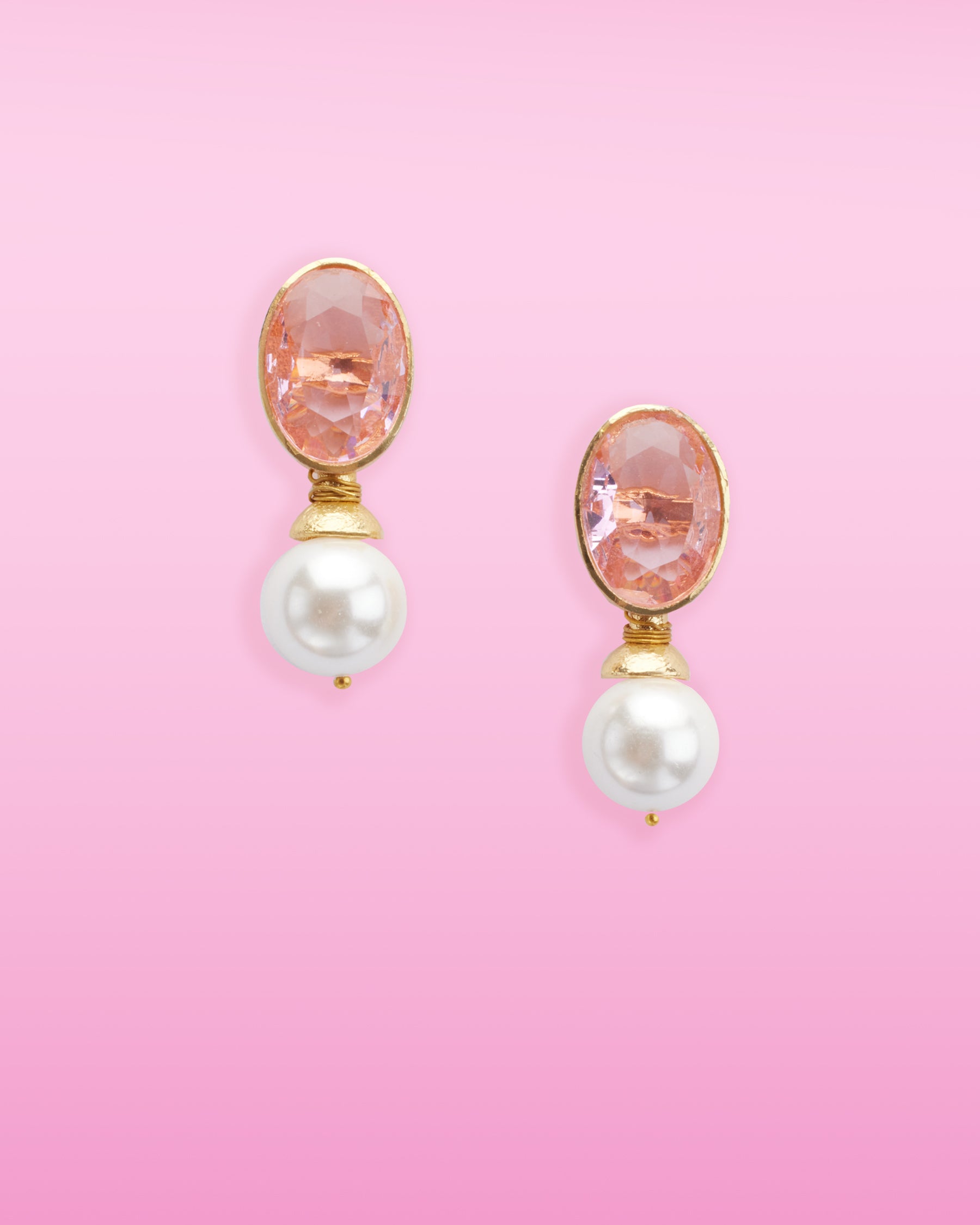 Gia Earrings in Crystal Rose