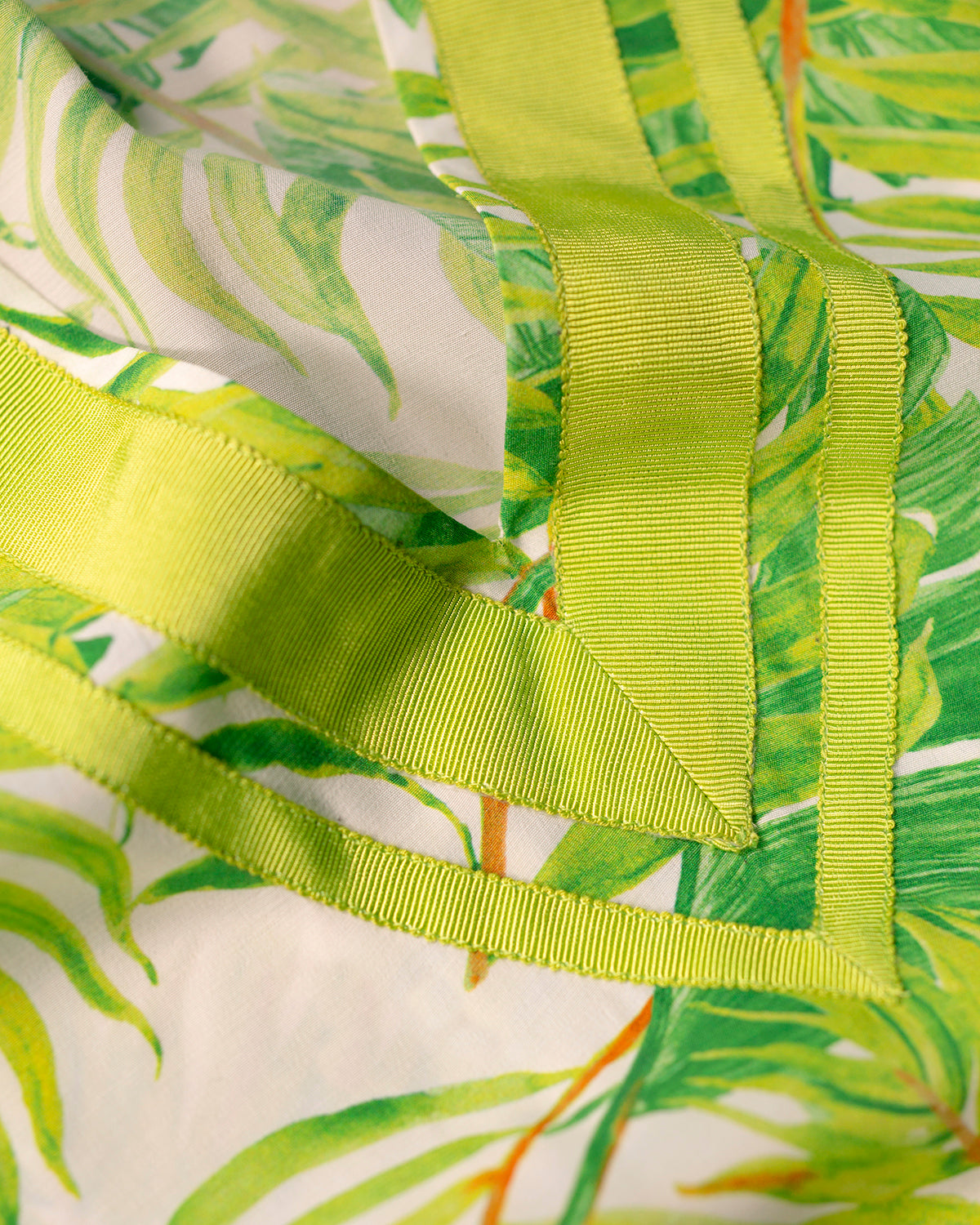 Kea Short Kaftan Coverup Dress in Ashley Palms detail