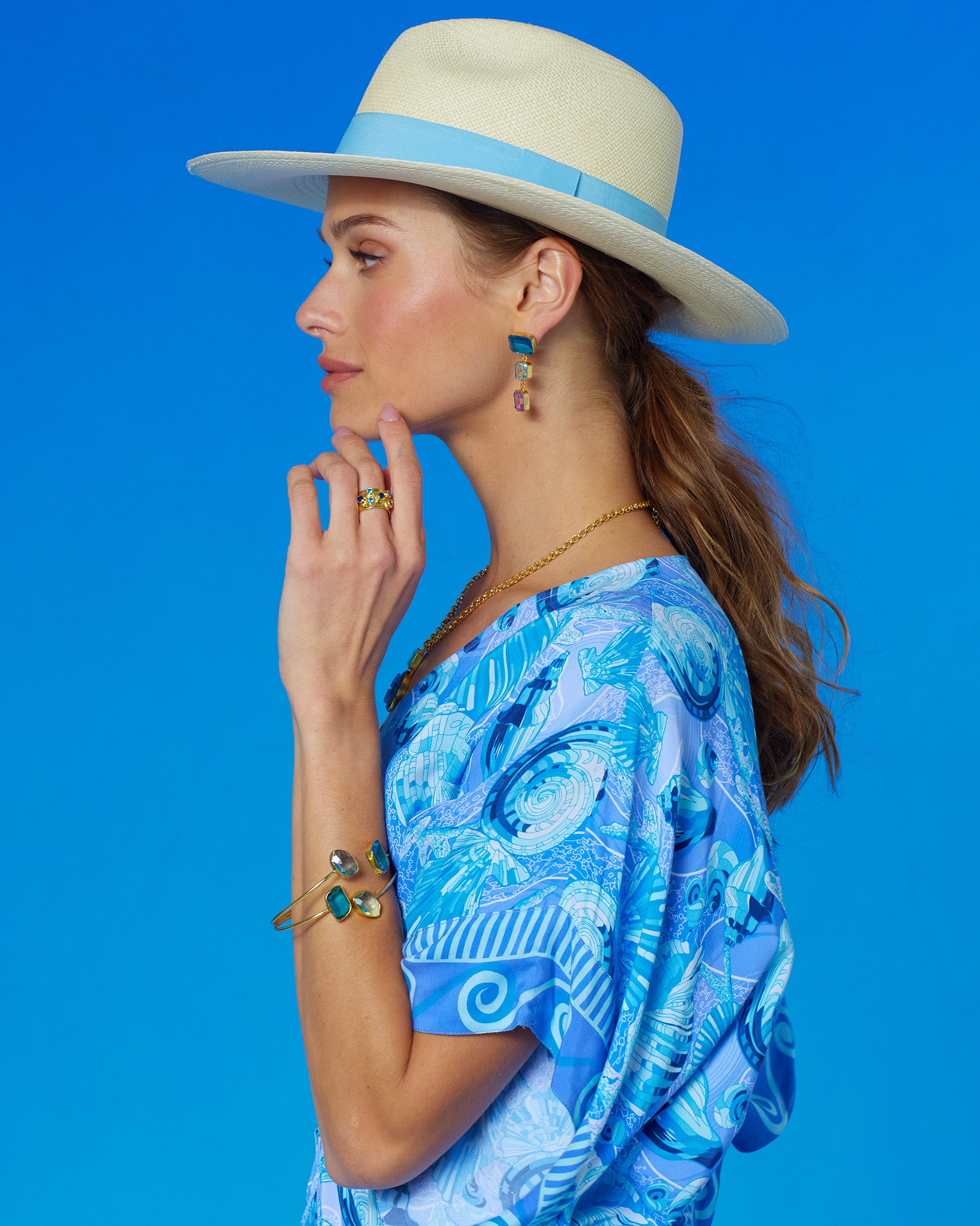 Pippa Panama Straw Hat profile view