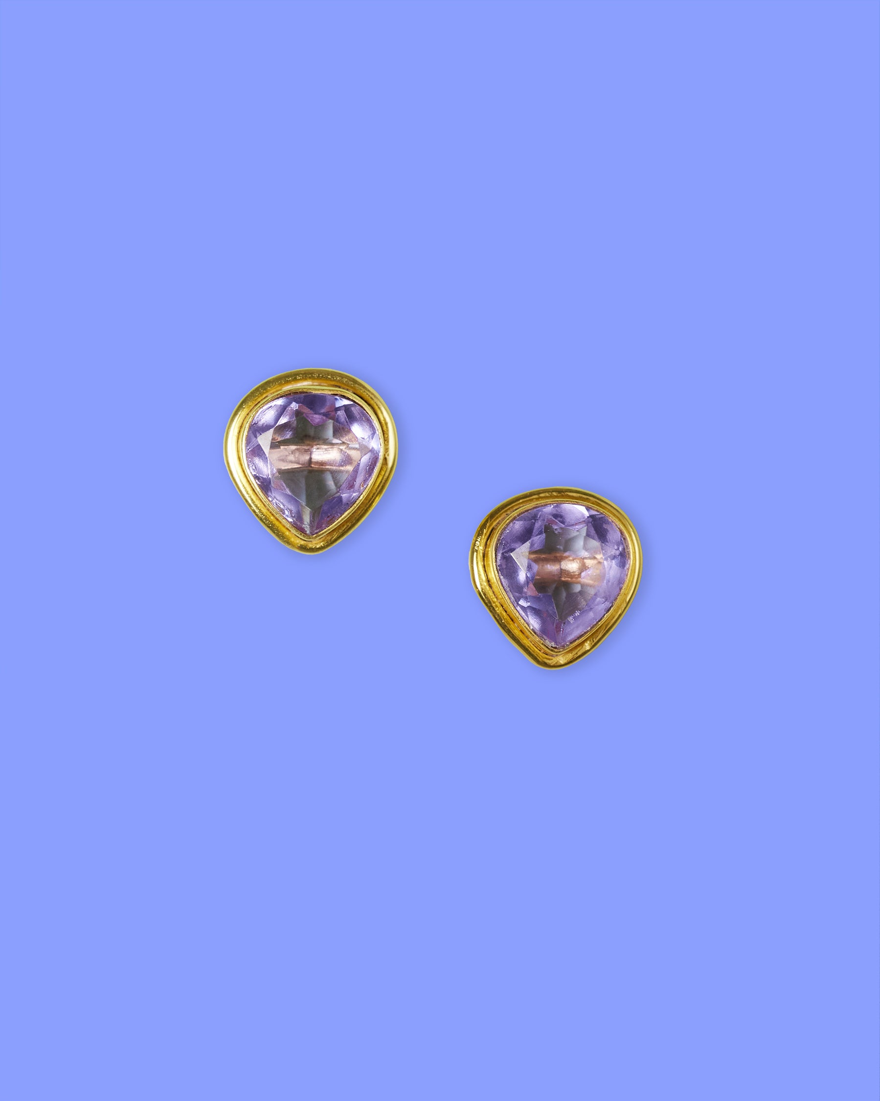 Paige Tear Drop Stud Earrings in Amethyst Lavender