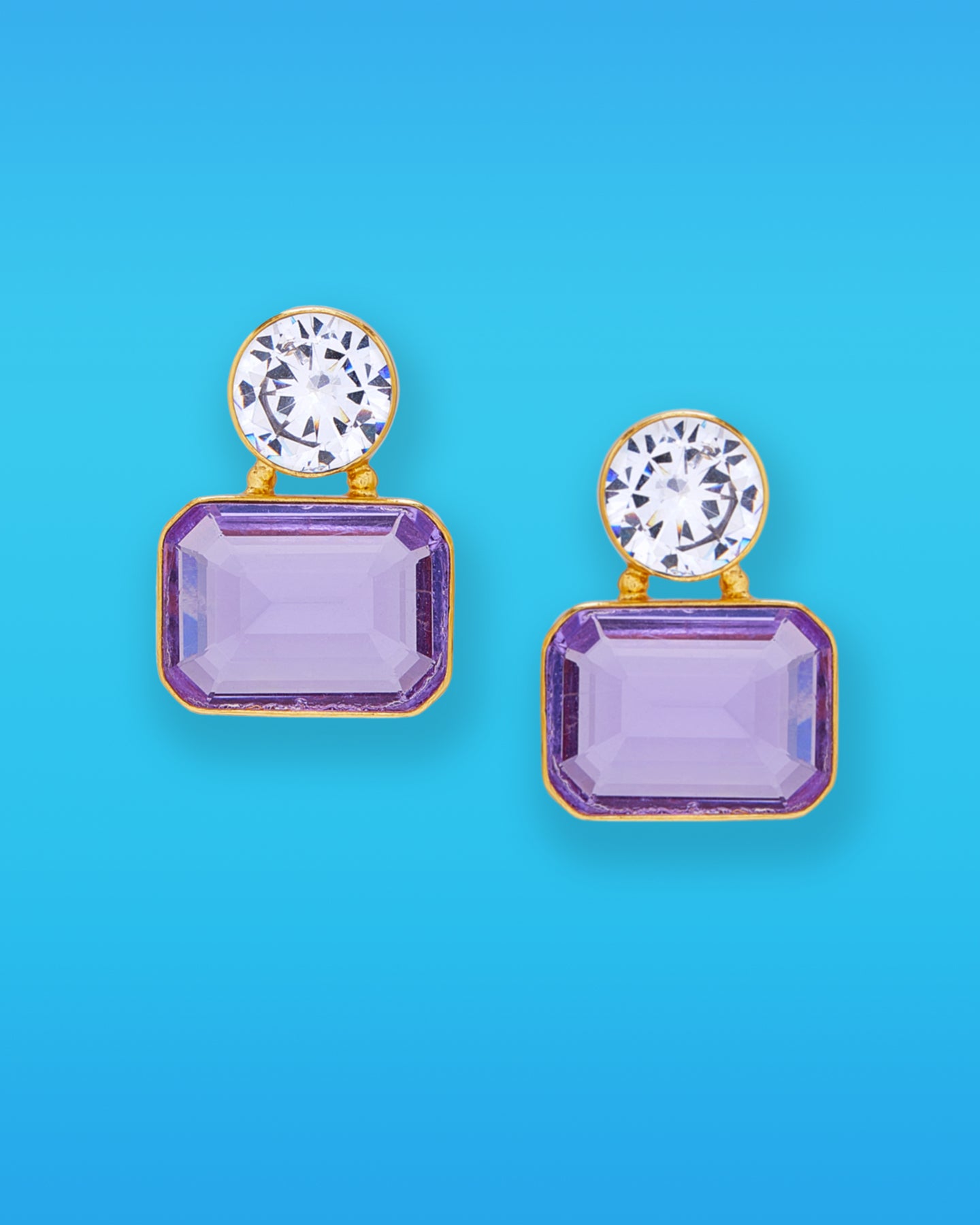 Leticia Octagonal Earrings in Lavender Amethyst