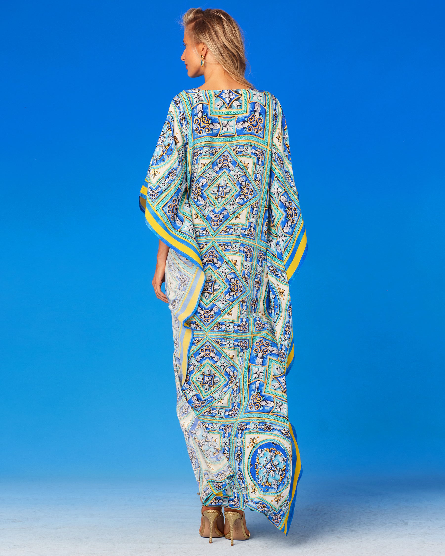 Marbella Silk Kaftan-Back View