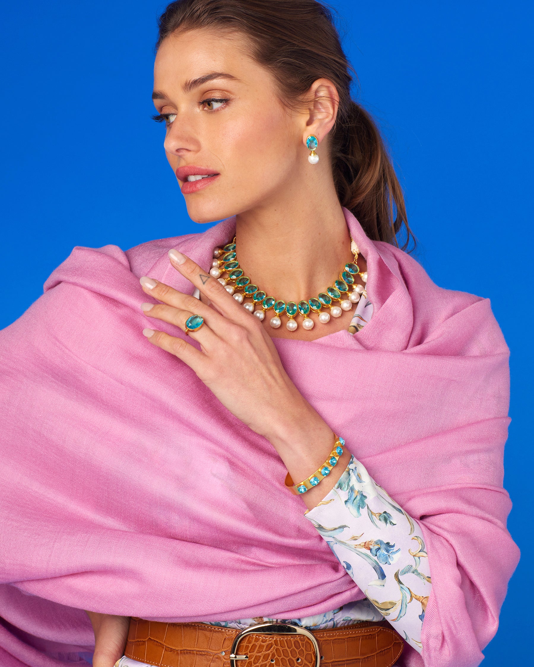 Josephine Pashmina Shawl in Dusky Rose