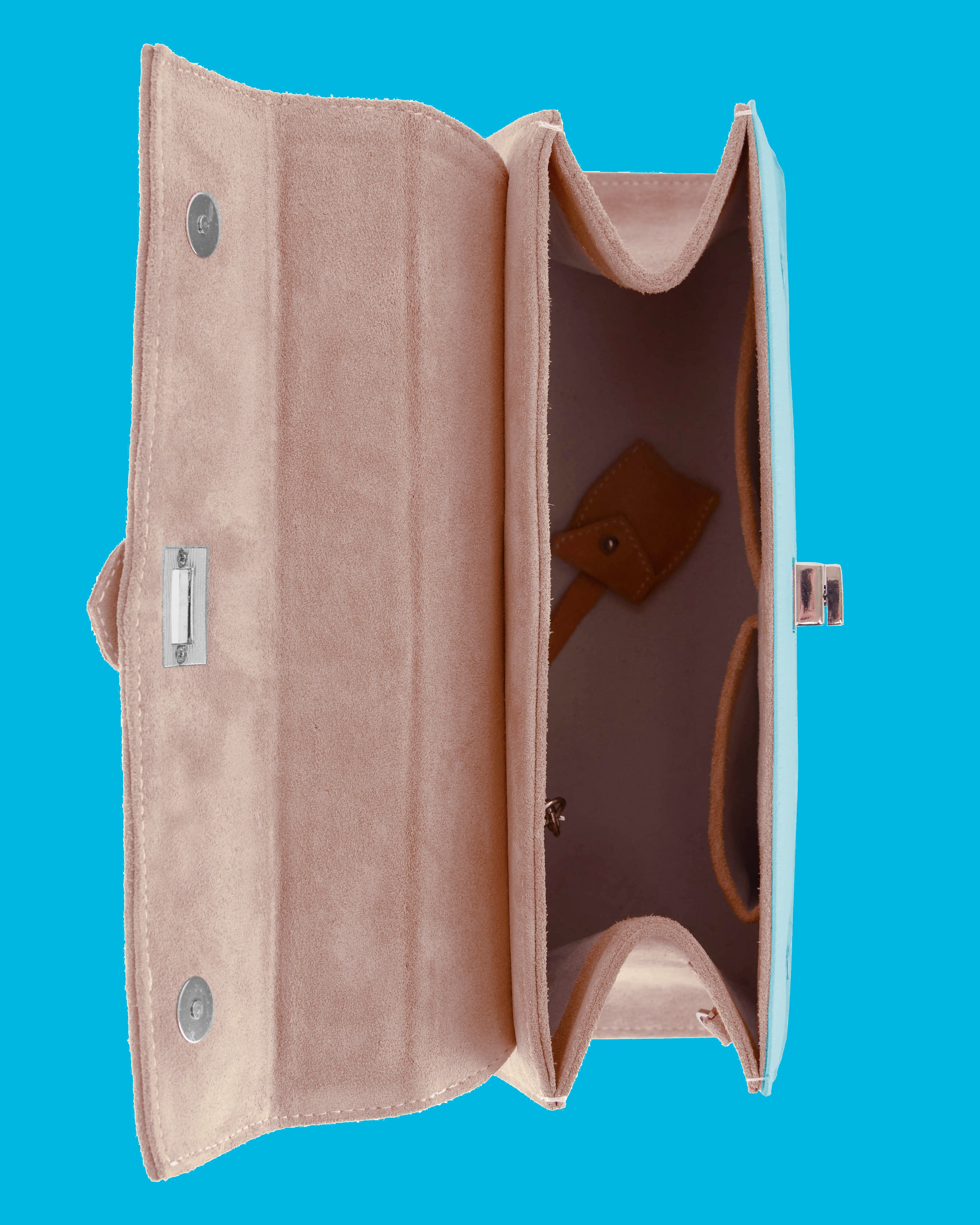 Marquise Paris Marquise Les Iris Top Handle Shoulder Bag in Pastel Pink-Interior View