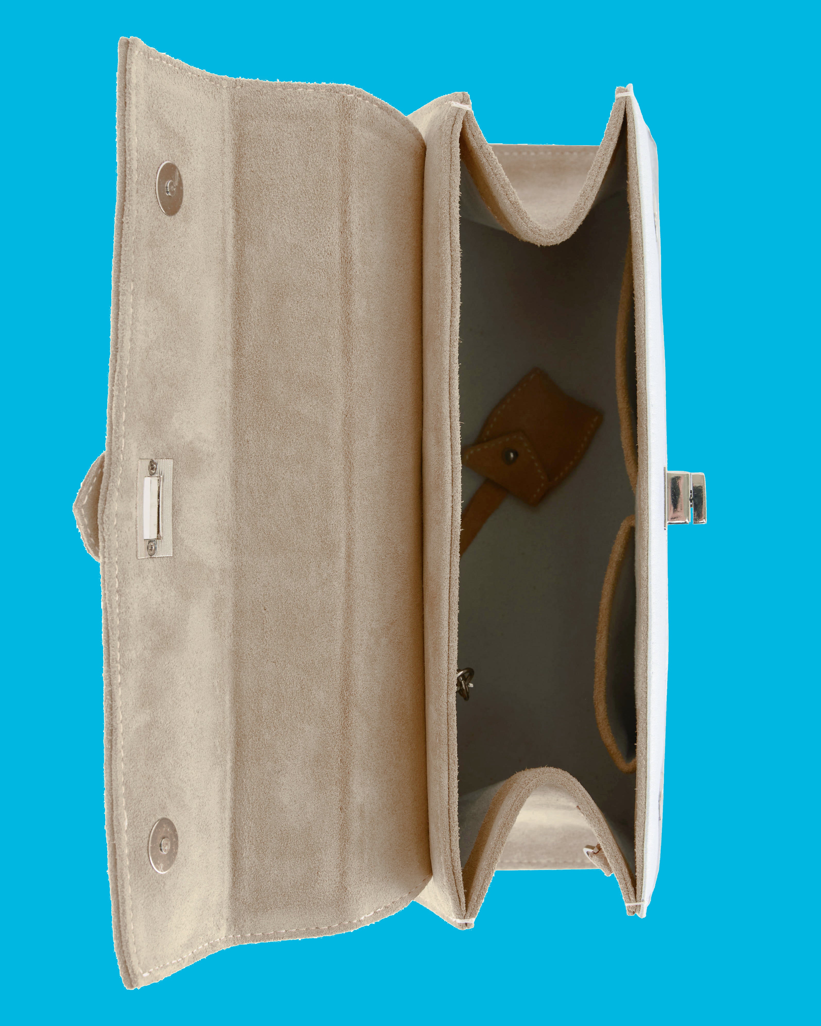 Marquise Paris Recontre Équestre Top Handle Shoulder Bag in Chestnut Sand interior view