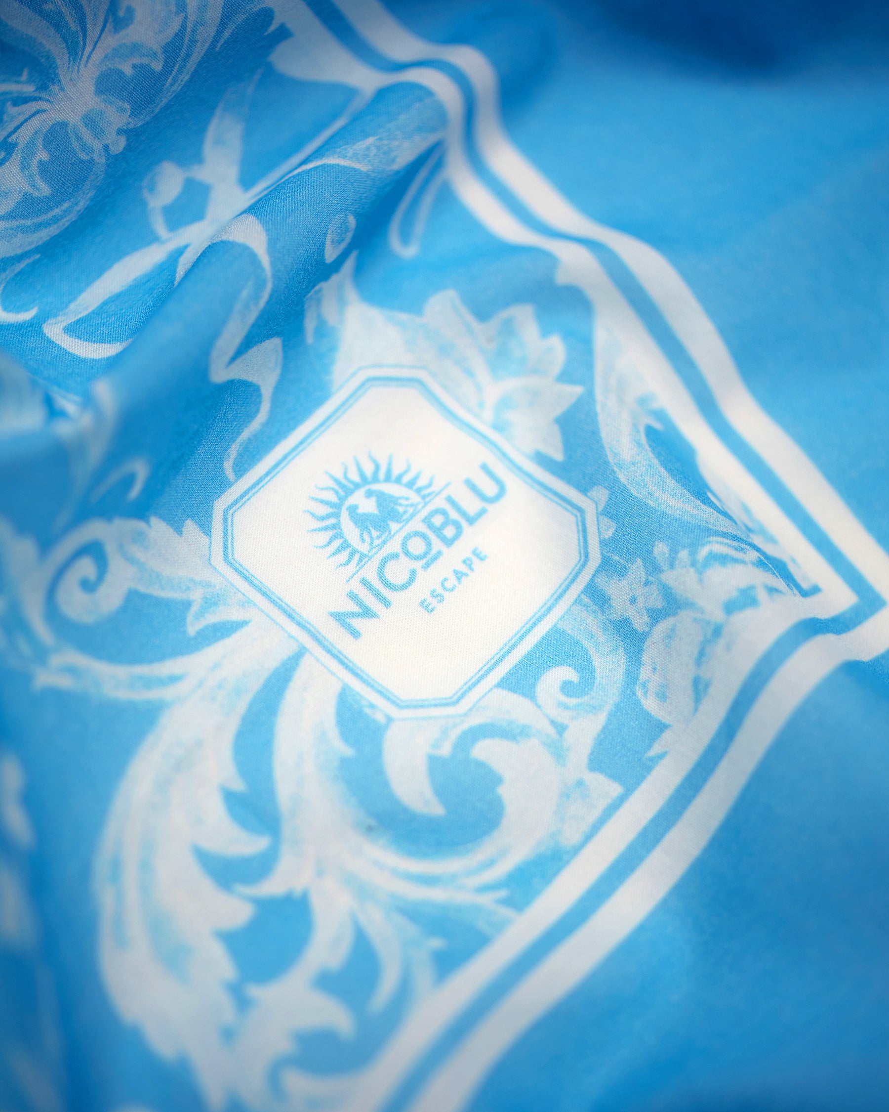 Regency Porcelain Ribbons Organic Cotton Pareo detail