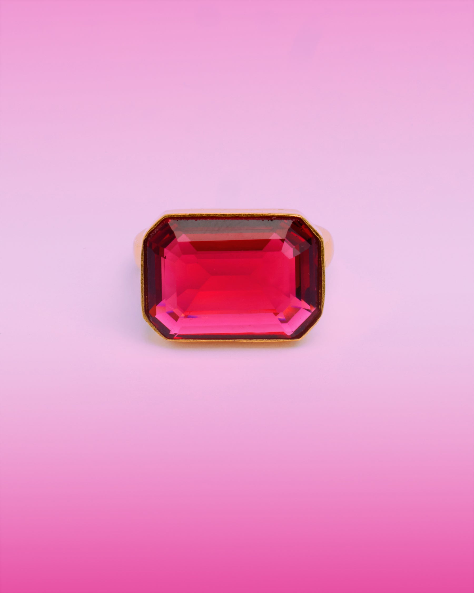 Regency Statement Ring in Ruby Red-Front View