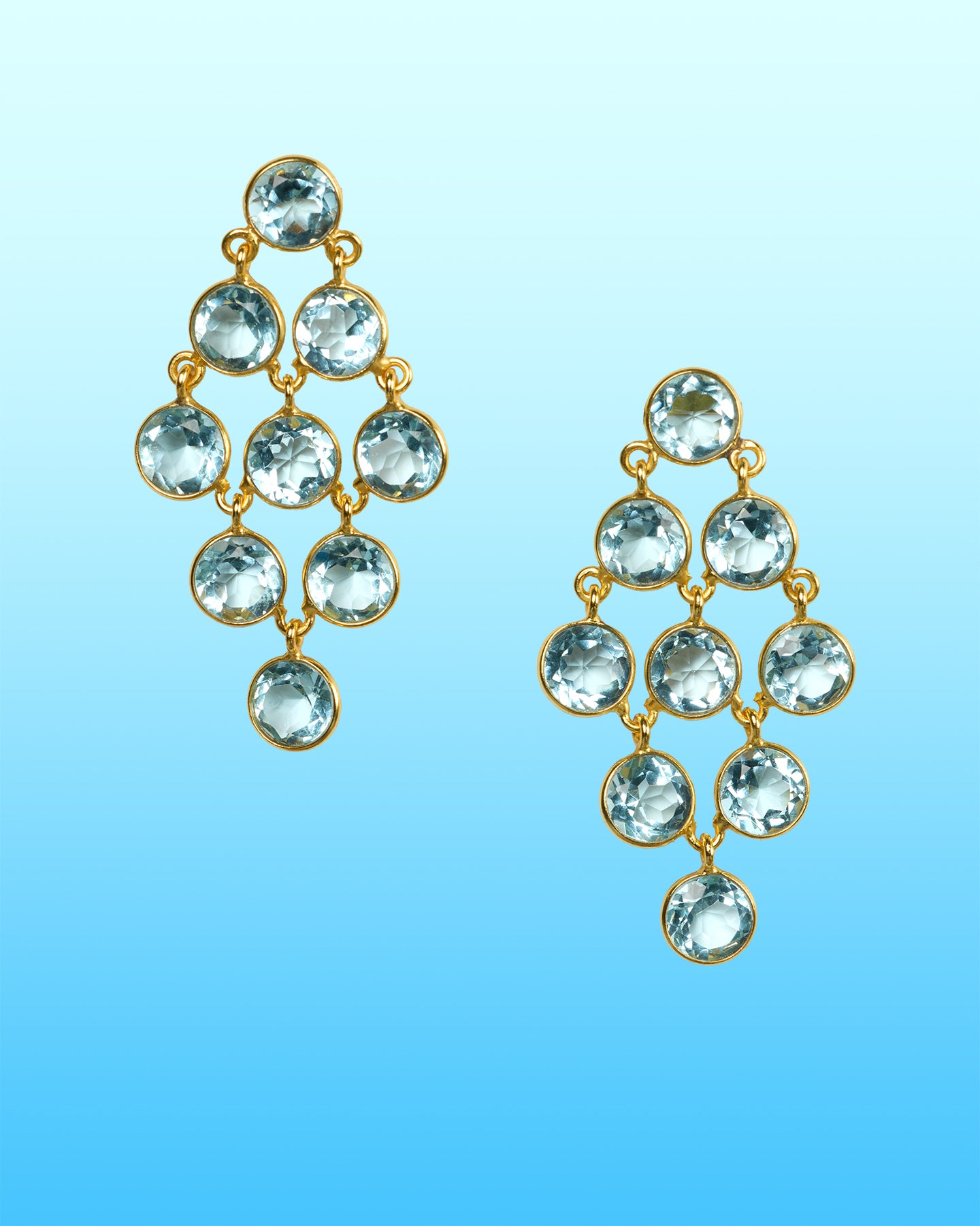Clarissa Chandelier Blue Dewdrop Earrings