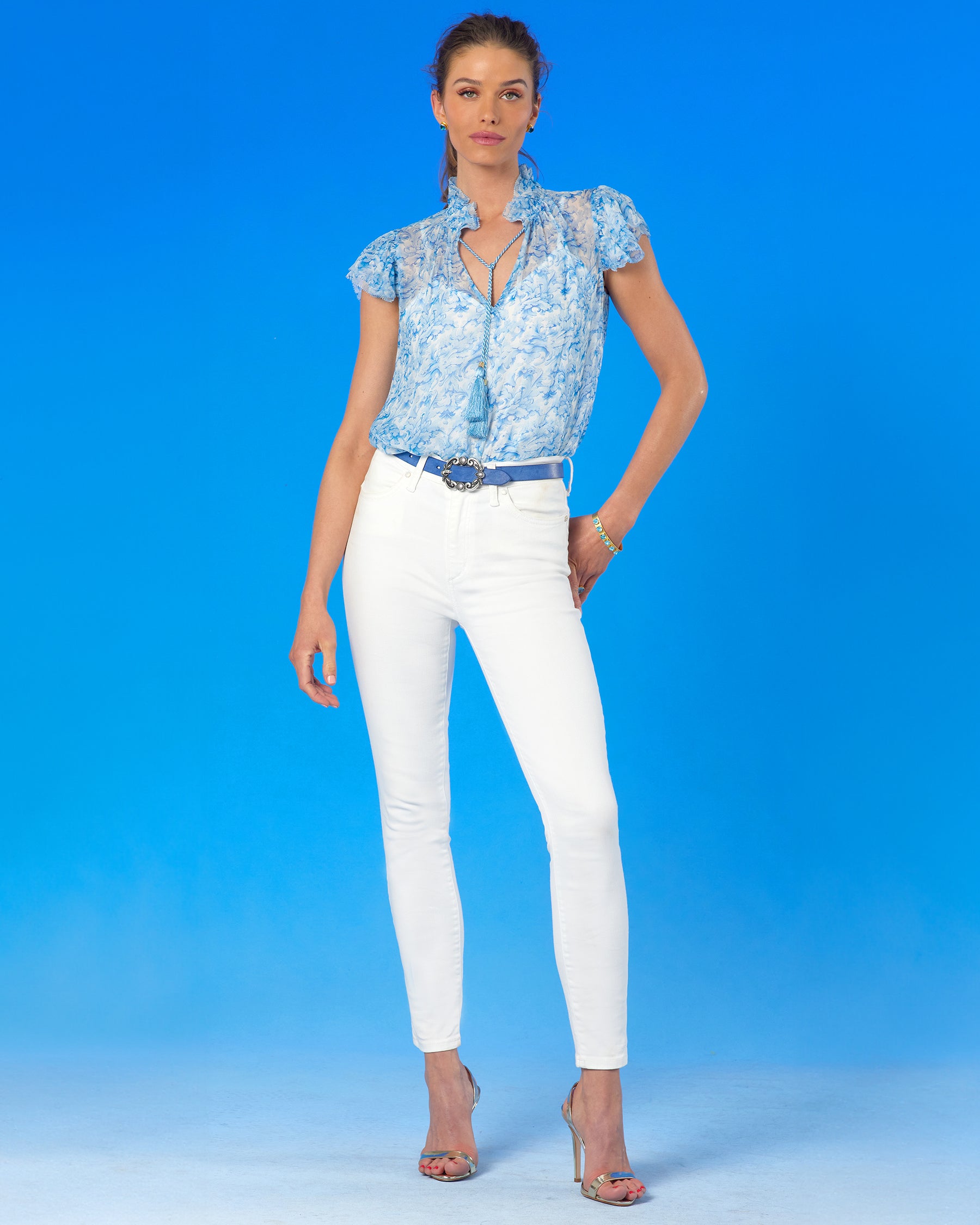 Katherine Slim White Jean worn with the