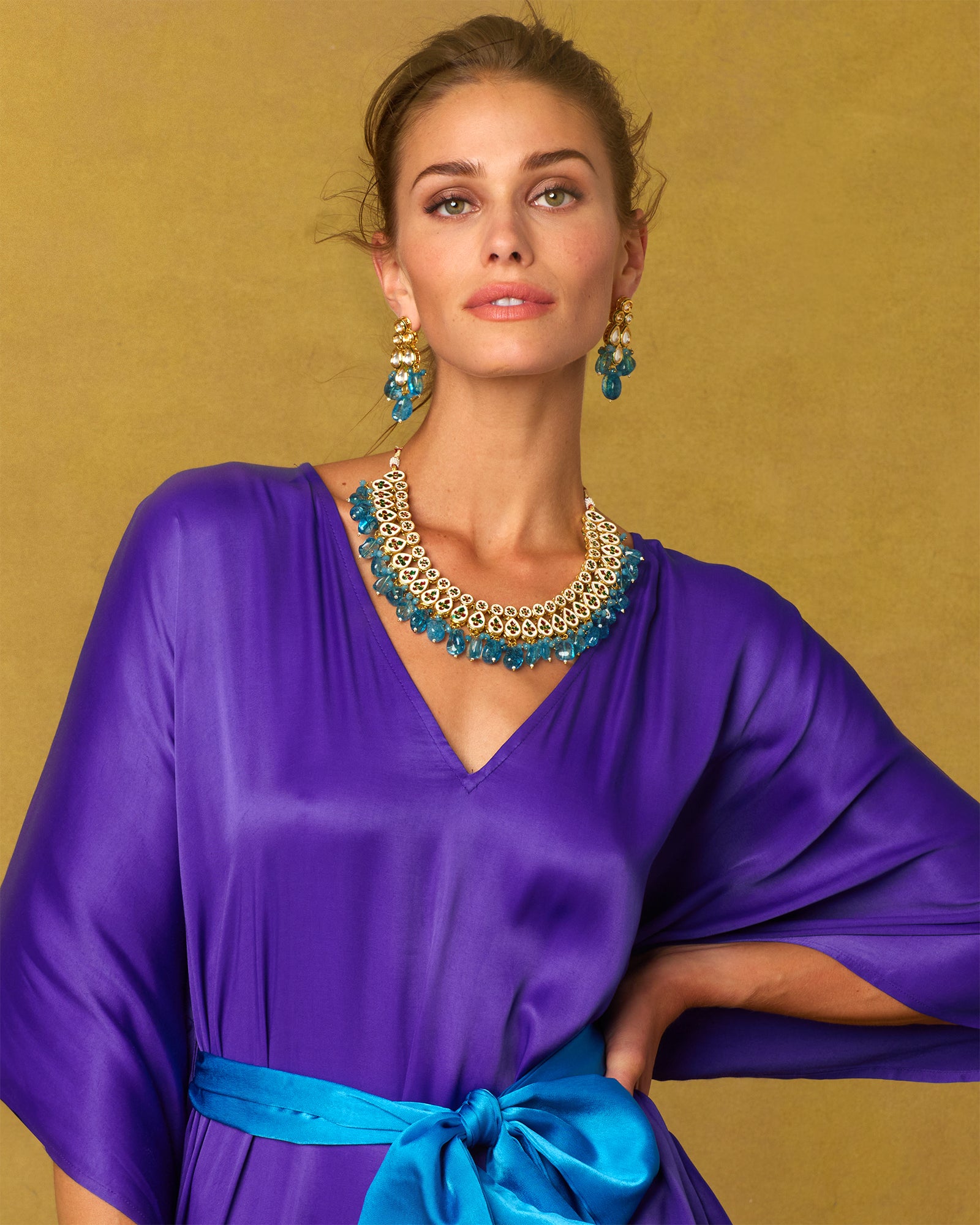 Sharawar Necklace in Sapphire Blue_Lavinia Kaftan