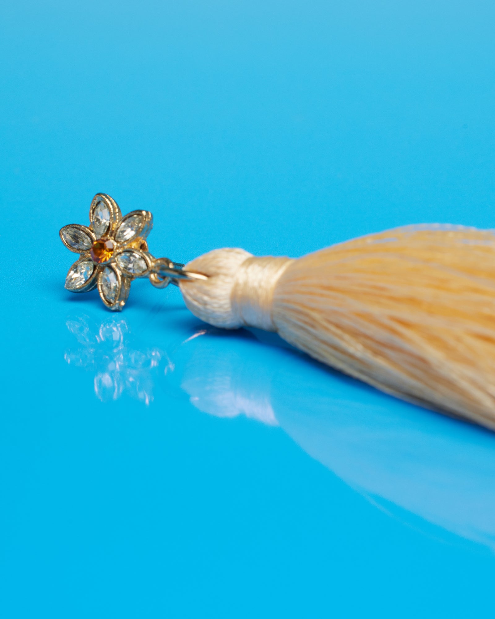 Blythe Tassel Earrings in Golden Flax-Detail