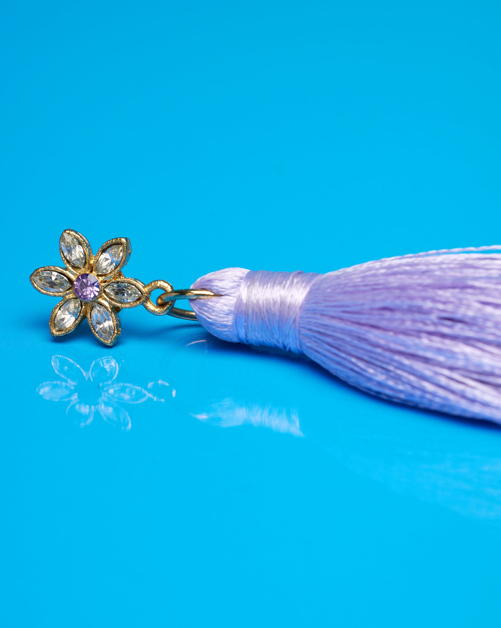 Blythe Tassel Earrings in Lavender-Detail
