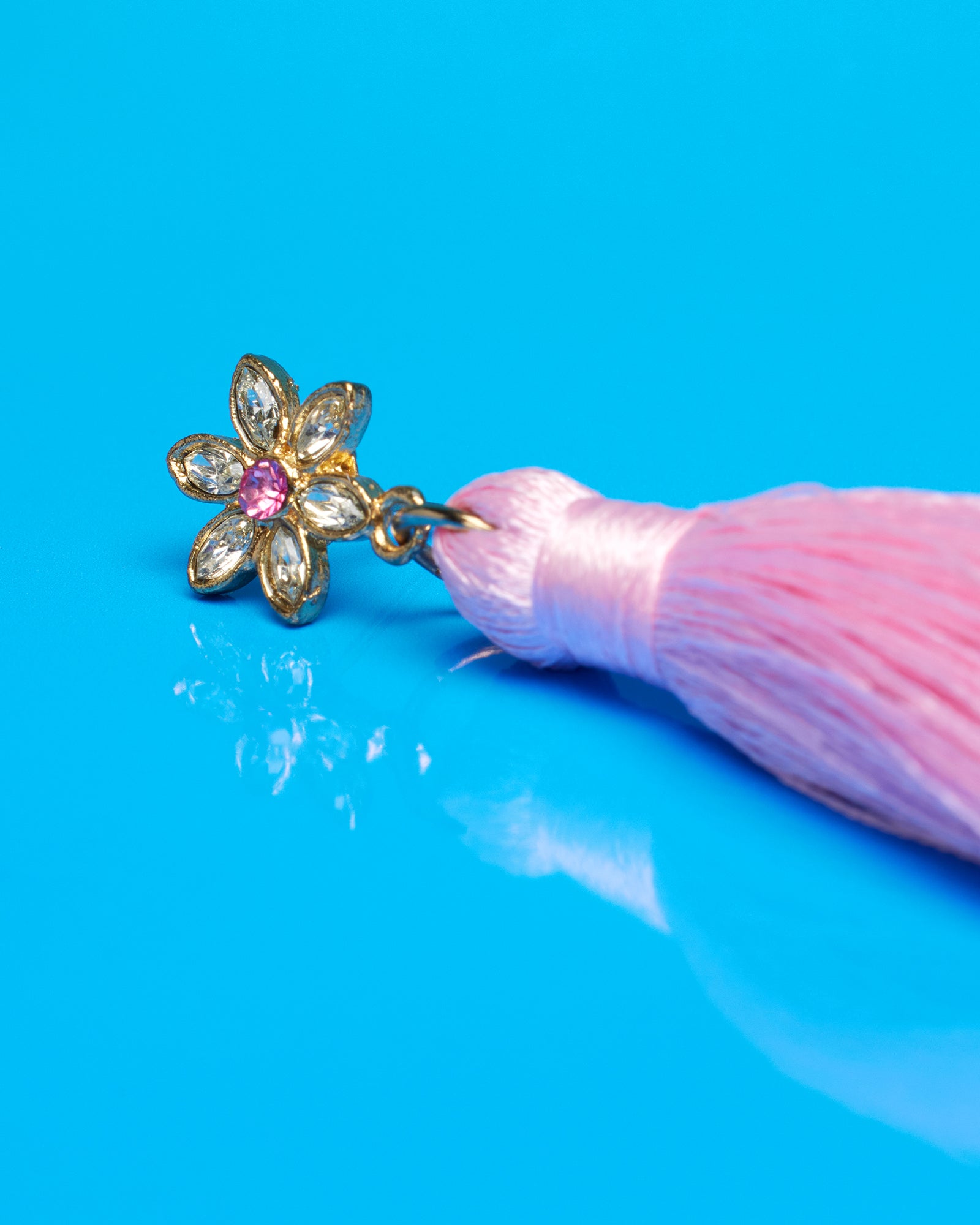 Blythe Tassel Earrings in Blush Pink