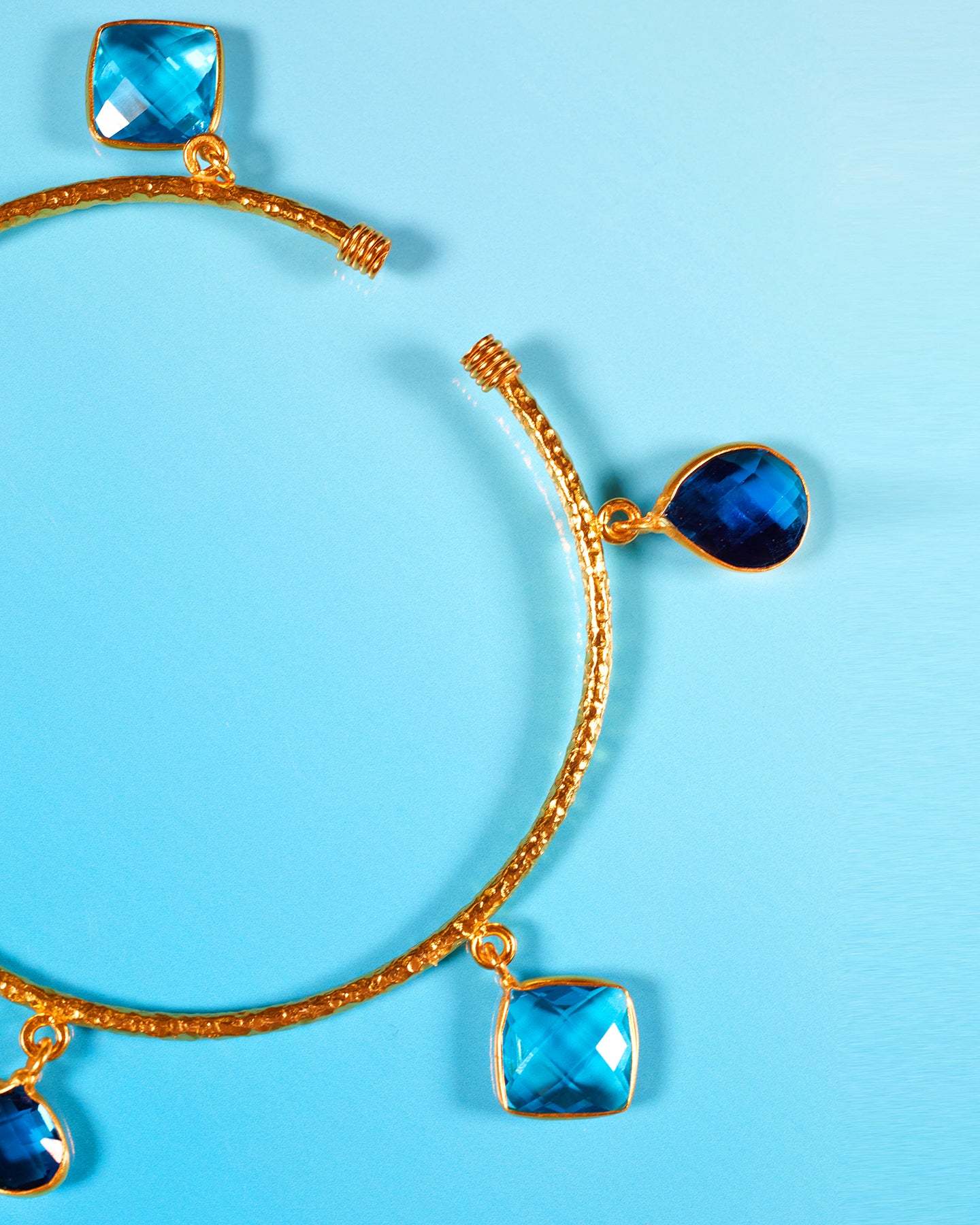 Ariadne Sea Blue Charm Bangle-Opening Detail