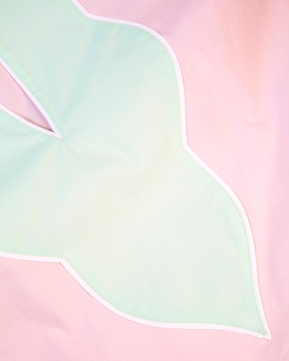 pink and green tunic