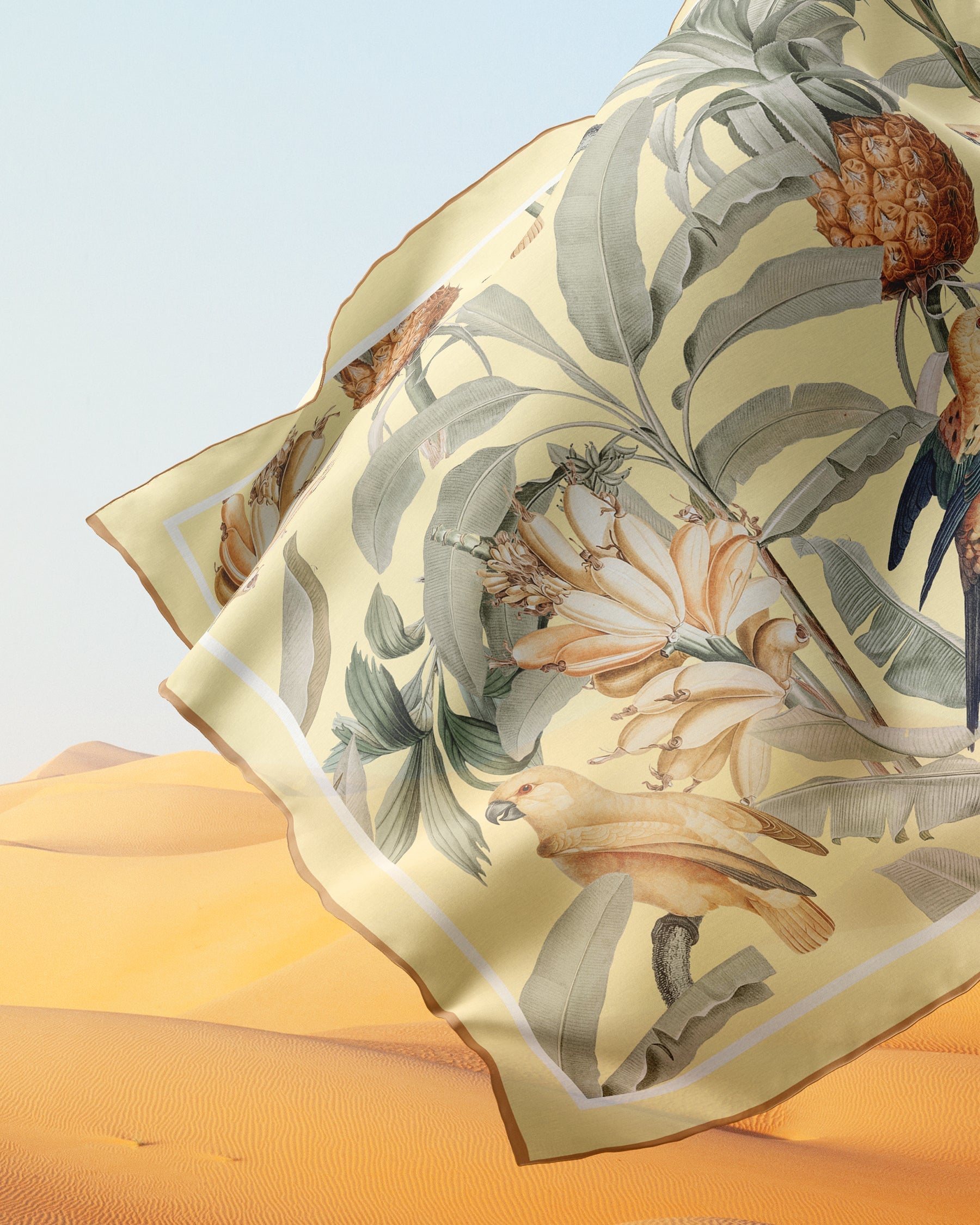 Savanna Pareo in Tropical Oasis Print-Floating in Air
