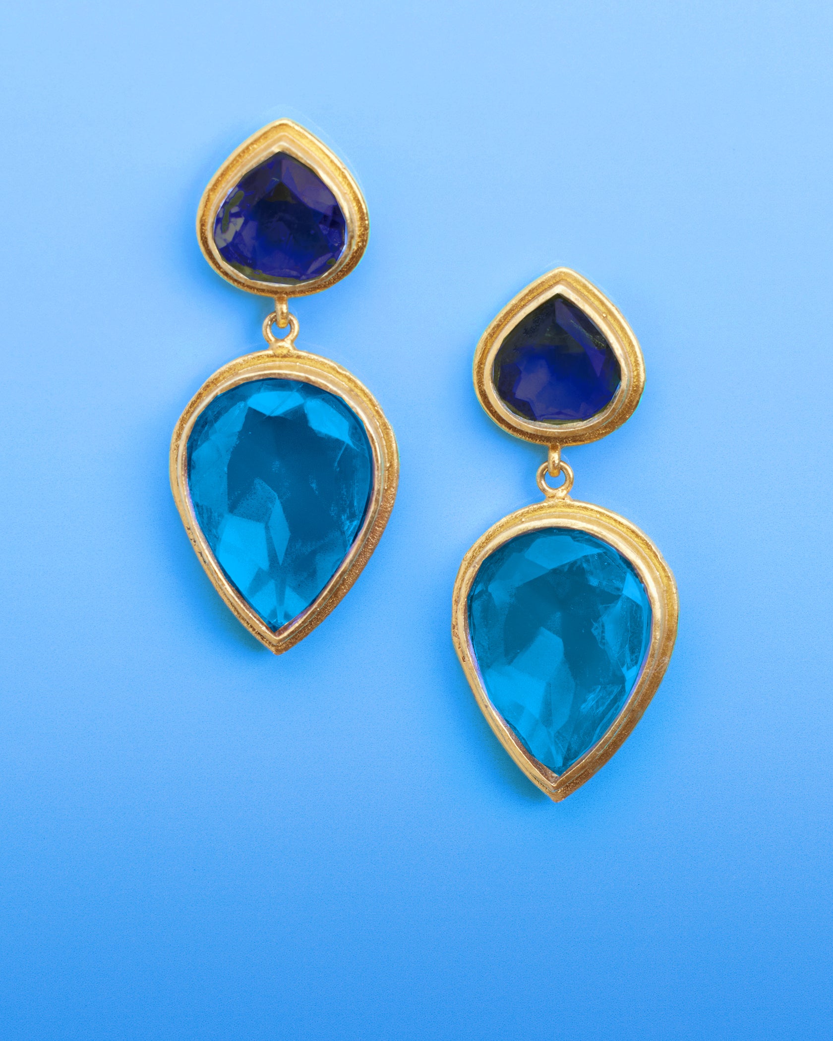 Hadley Tear Drop Earrings in Grotto Blues