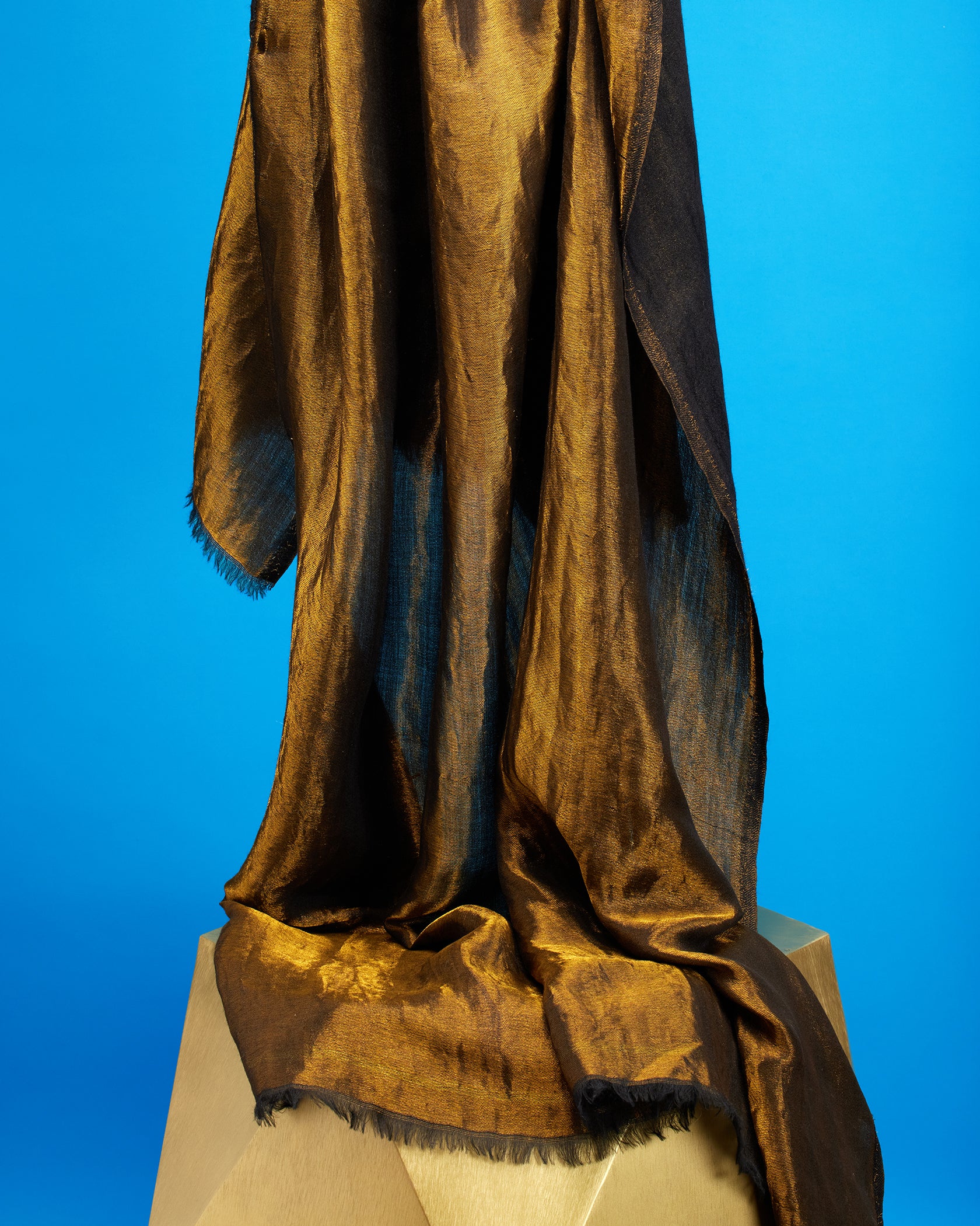 Josephine Reversible Pashmina Shawl in Gold Shimmer Night Sky