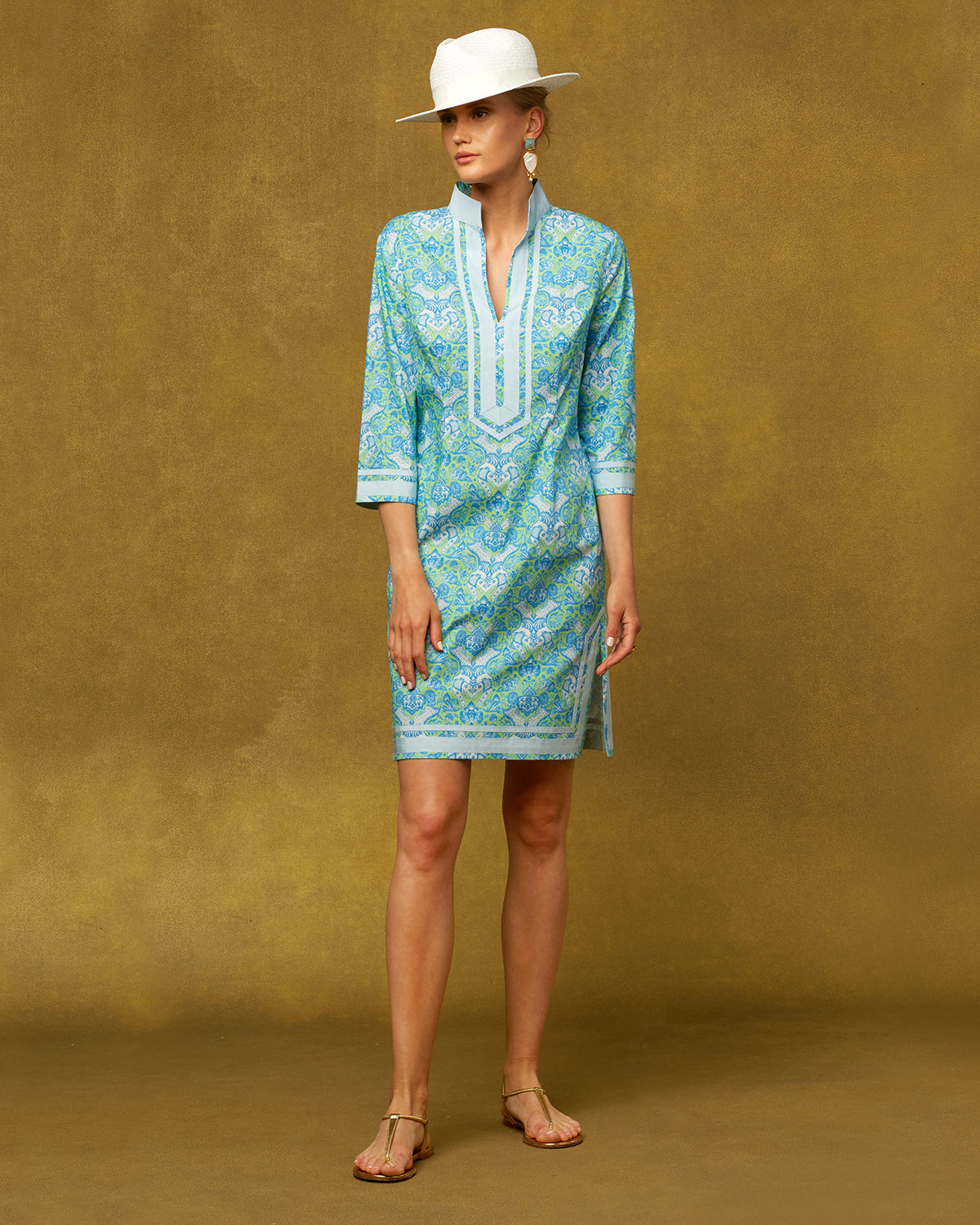 green emerald velvet dress Talia Mint Tunic Maxi Dress – CHLOÈ ECO BOUTIQUE main image 1