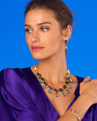 NicoBlu® Chiara Dewdrop Earrings in Amethyst Purple and Crystal Blue