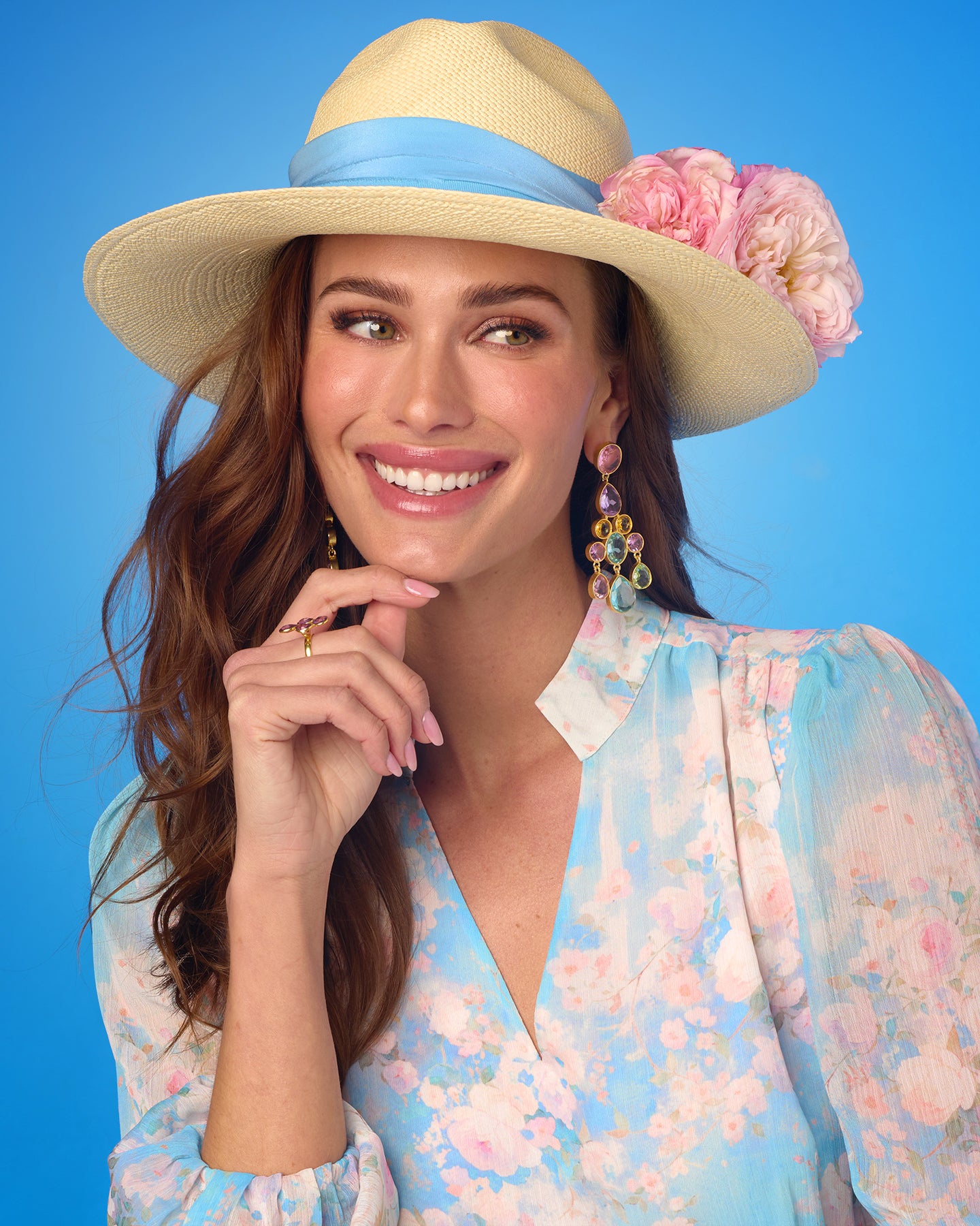 Aurelie Statement Chandelier Pastel Earrings