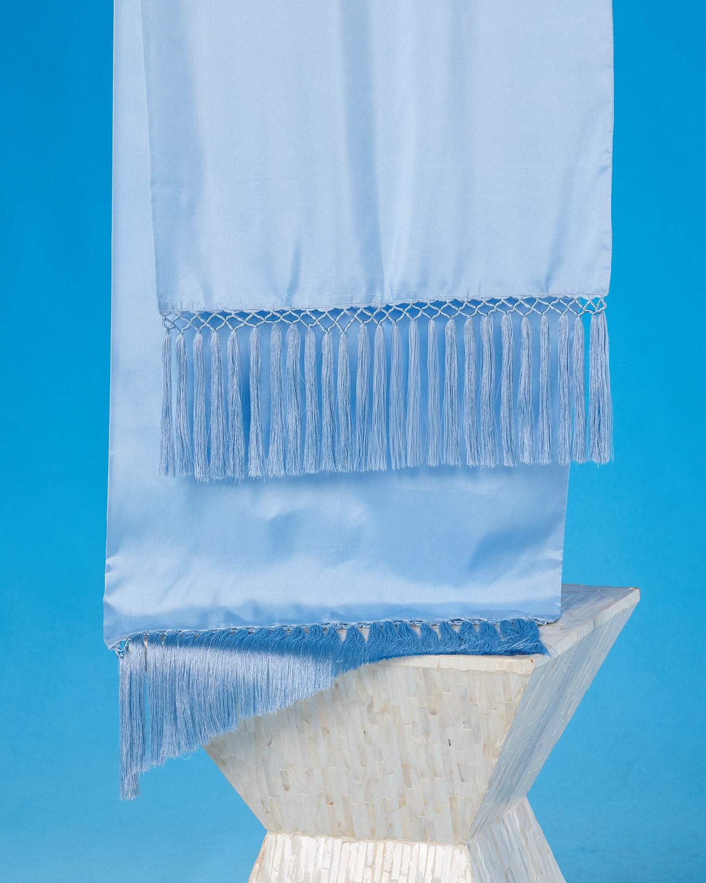 Arabella Fringe Shawl in Robin Egg Blue
