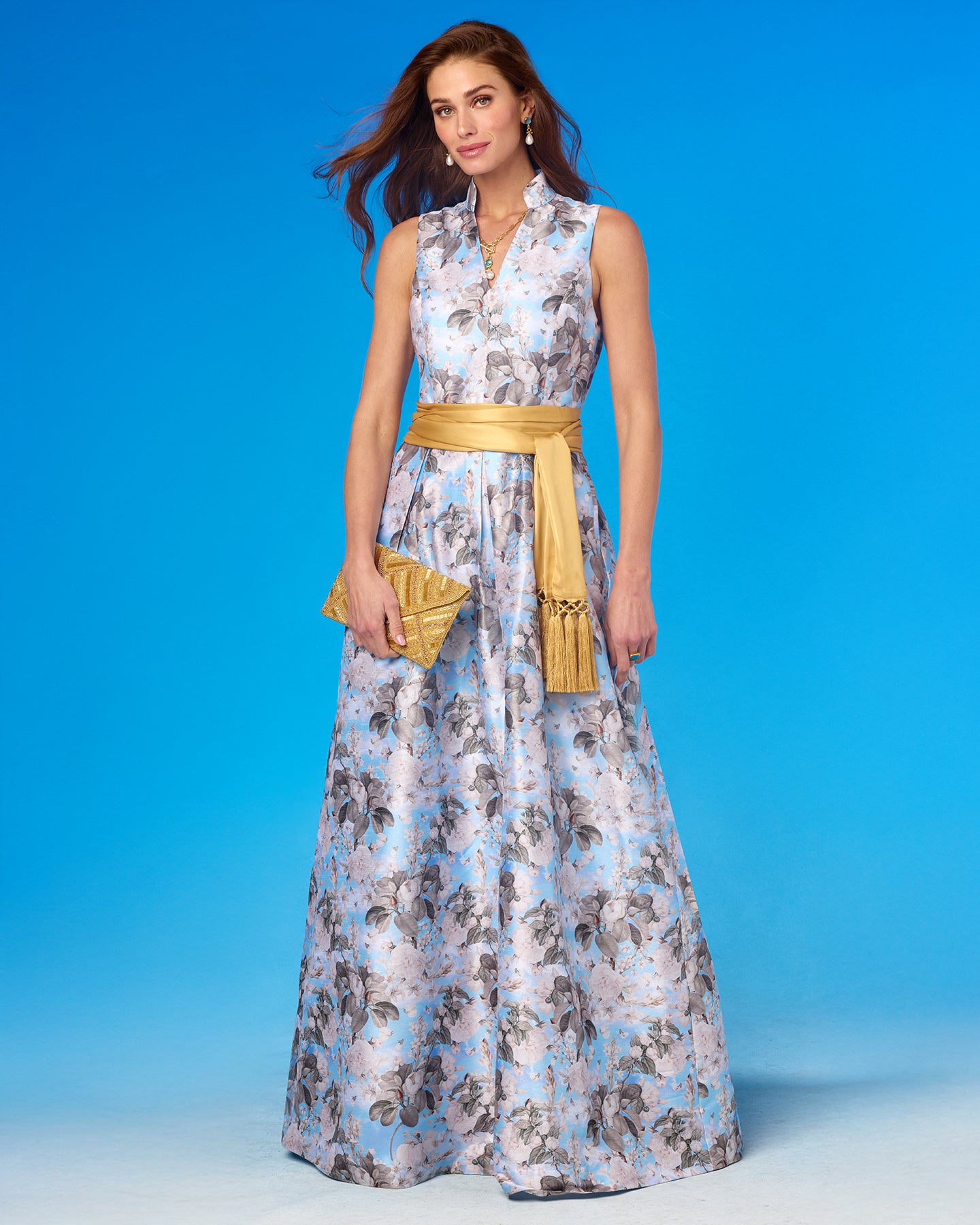 golden globes 2024 red dress Cosima Sash Belt in Pale Gold Shimmer