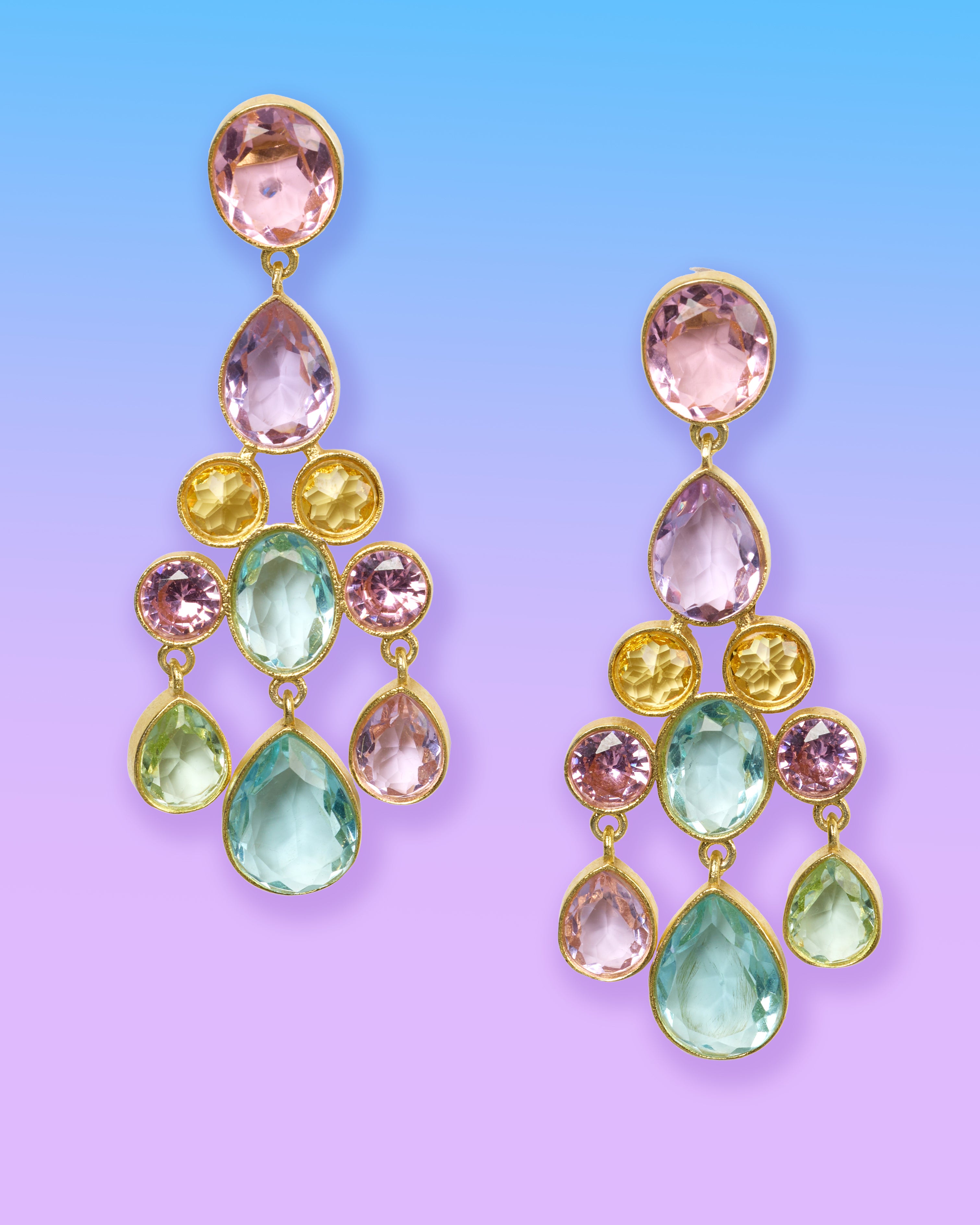 Aurelie Statement Chandelier Pastel Earrings