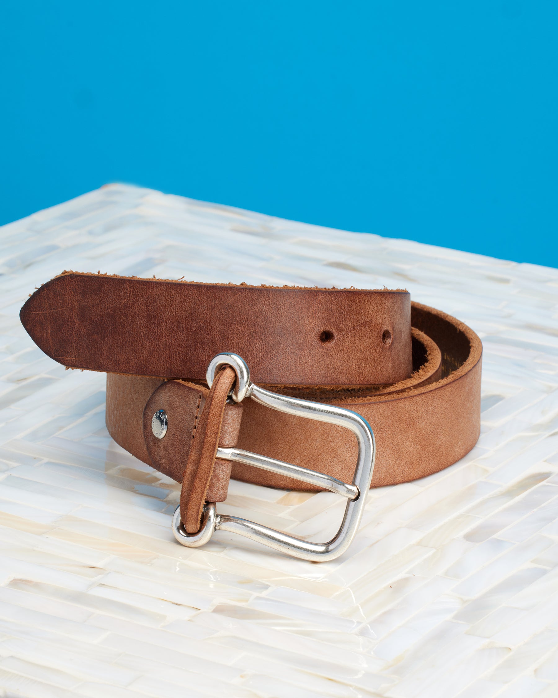 Bailey Leather Belt in Rugged Tan