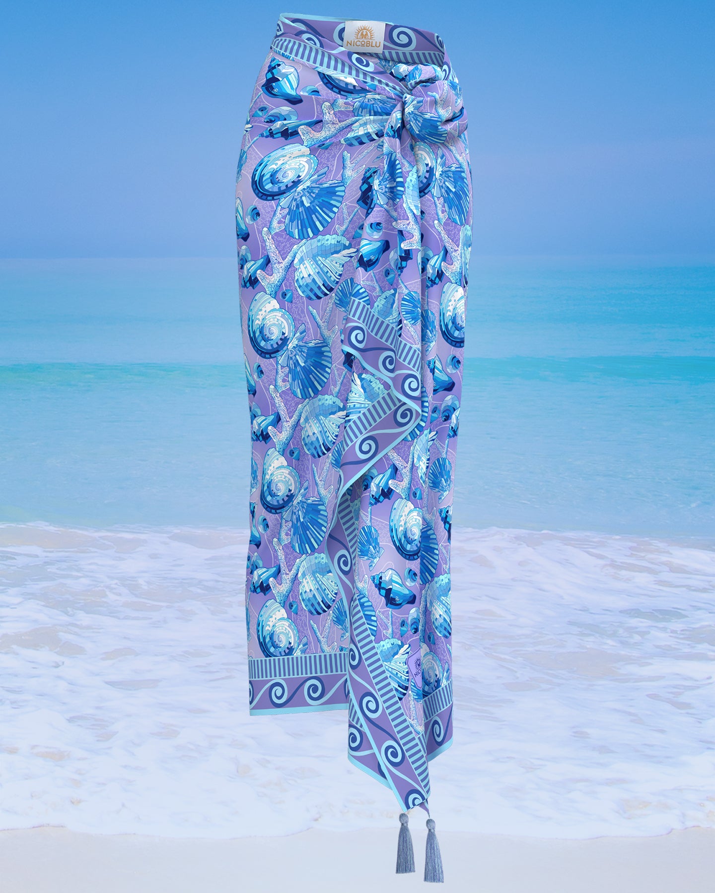 Bardot Seashell Pop Pareo front view