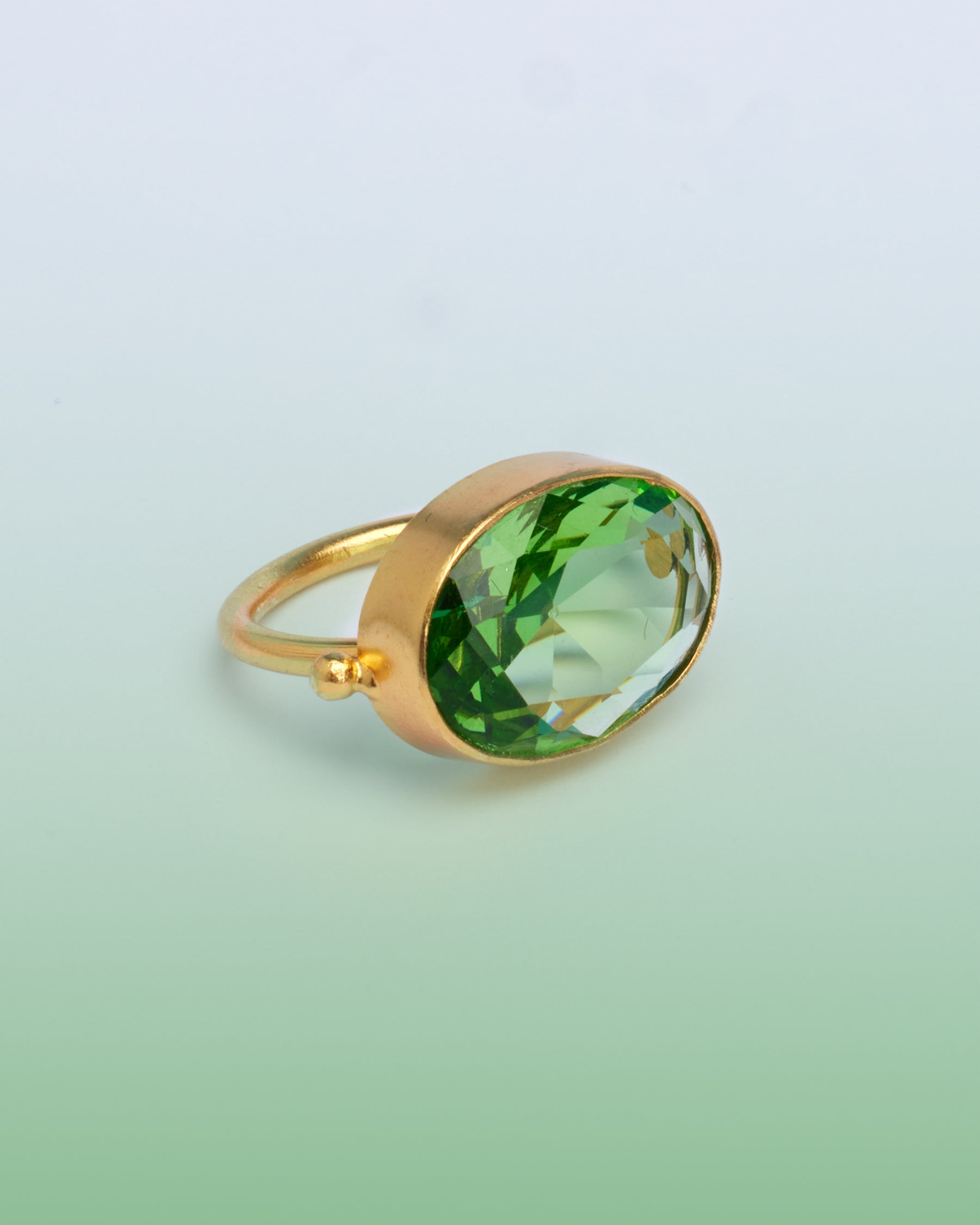 Bettina Ring in Crystal Moss Green