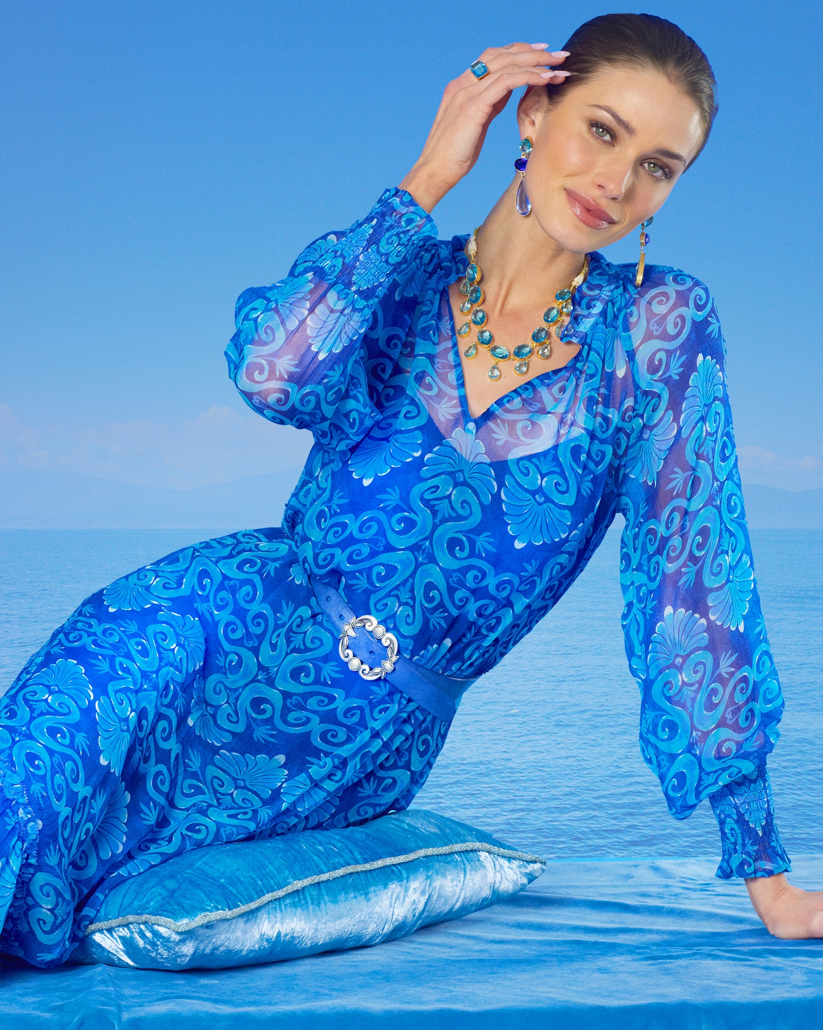 Celine | Flowing Button-Front Maxi Dress