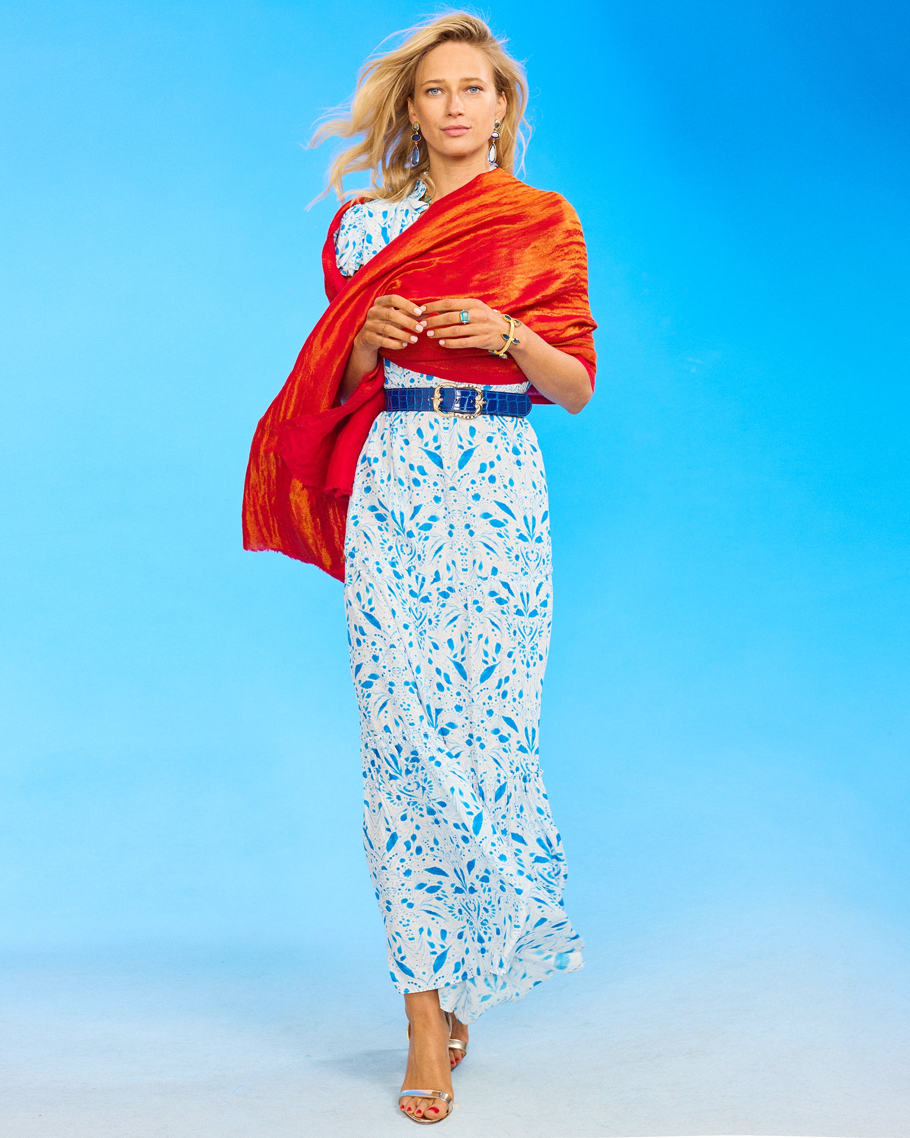 Charlotte Flutter Sleeve Maxi Dress in Calliope Print