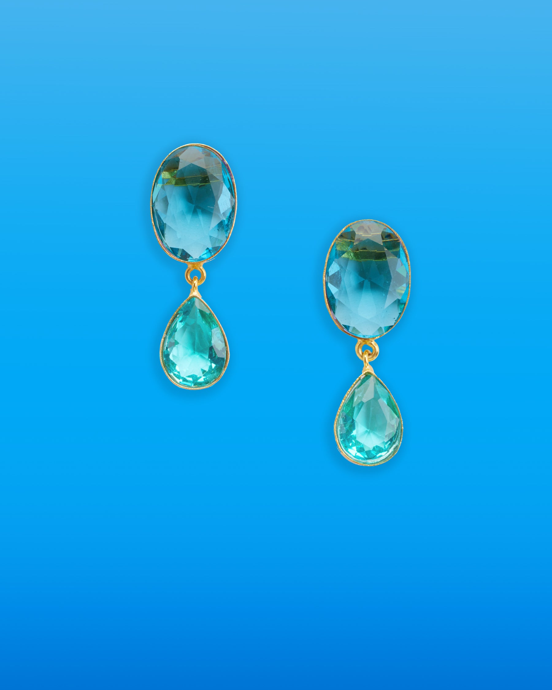 Chiara Dewdrop Earrings in Bermuda Blues